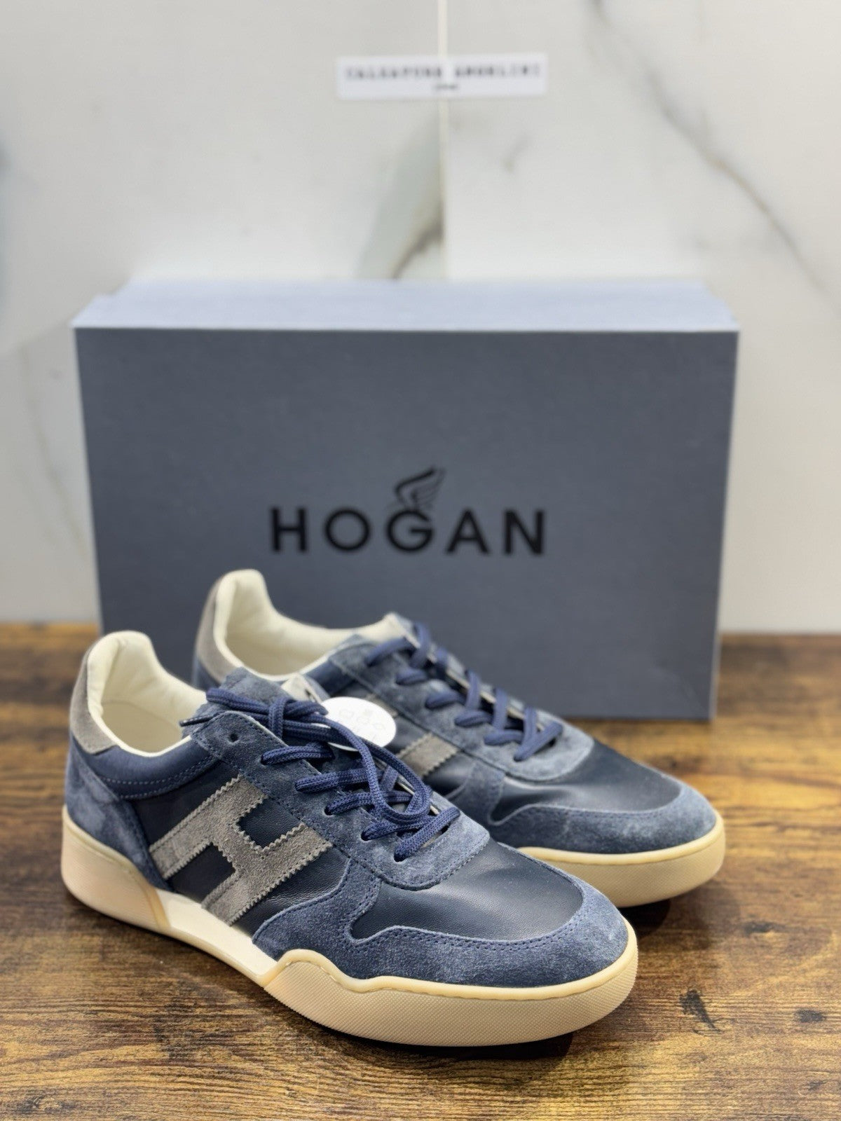 Hogan H357 Sneaker Pelle Blu Casual Hogan Uomo 44