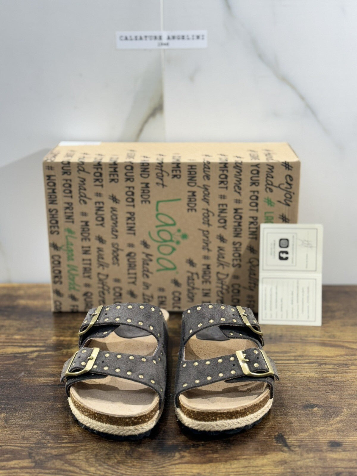 Lagoa Sandalo Donna Ciabatta Suede Lavagna Casual Sandal 35