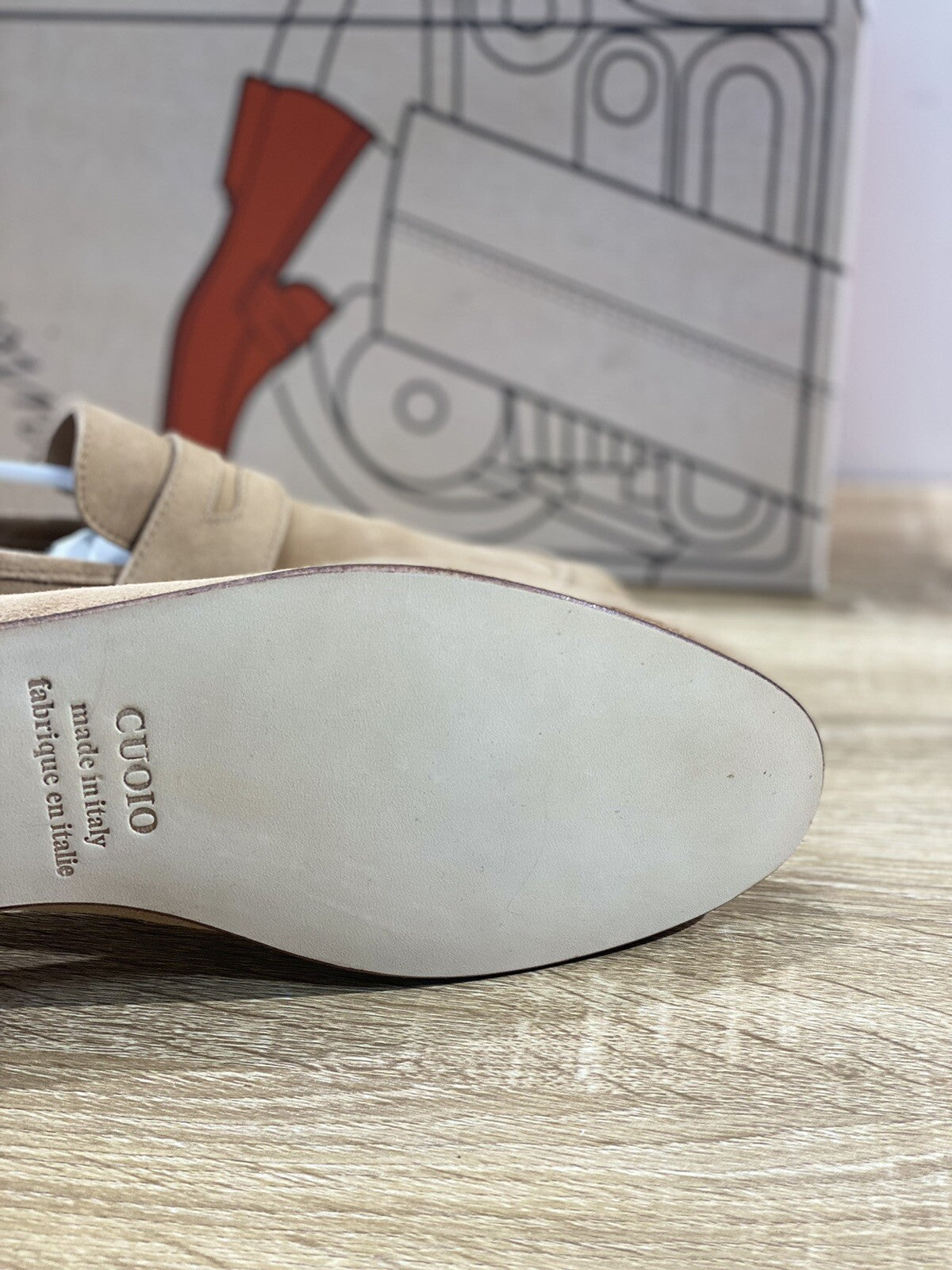 Il Mocassino Scarpa Uomo Tasca In Suede Sabbia Luxury Men Shoes 42.5