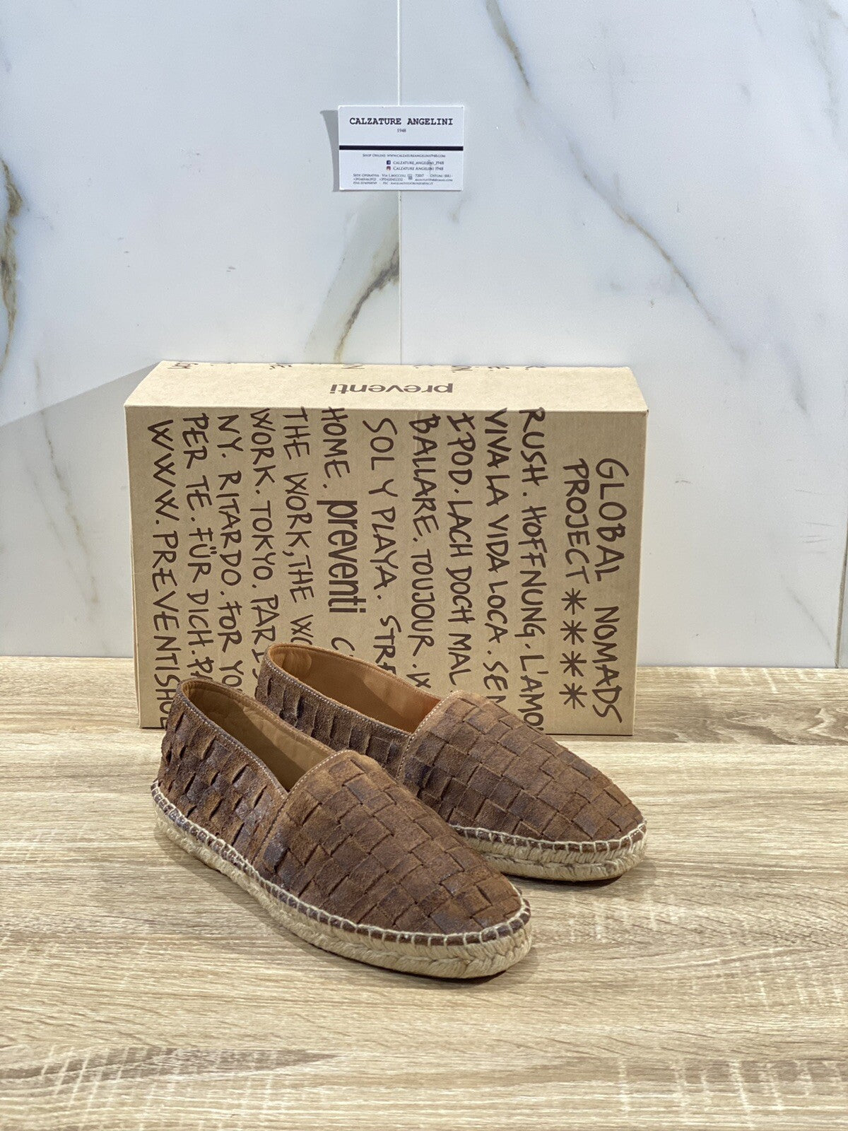 Preventi Espadrilles Uomo In Pelle Intrecciata Cuoio Luxury Men Shoe Preventi 40