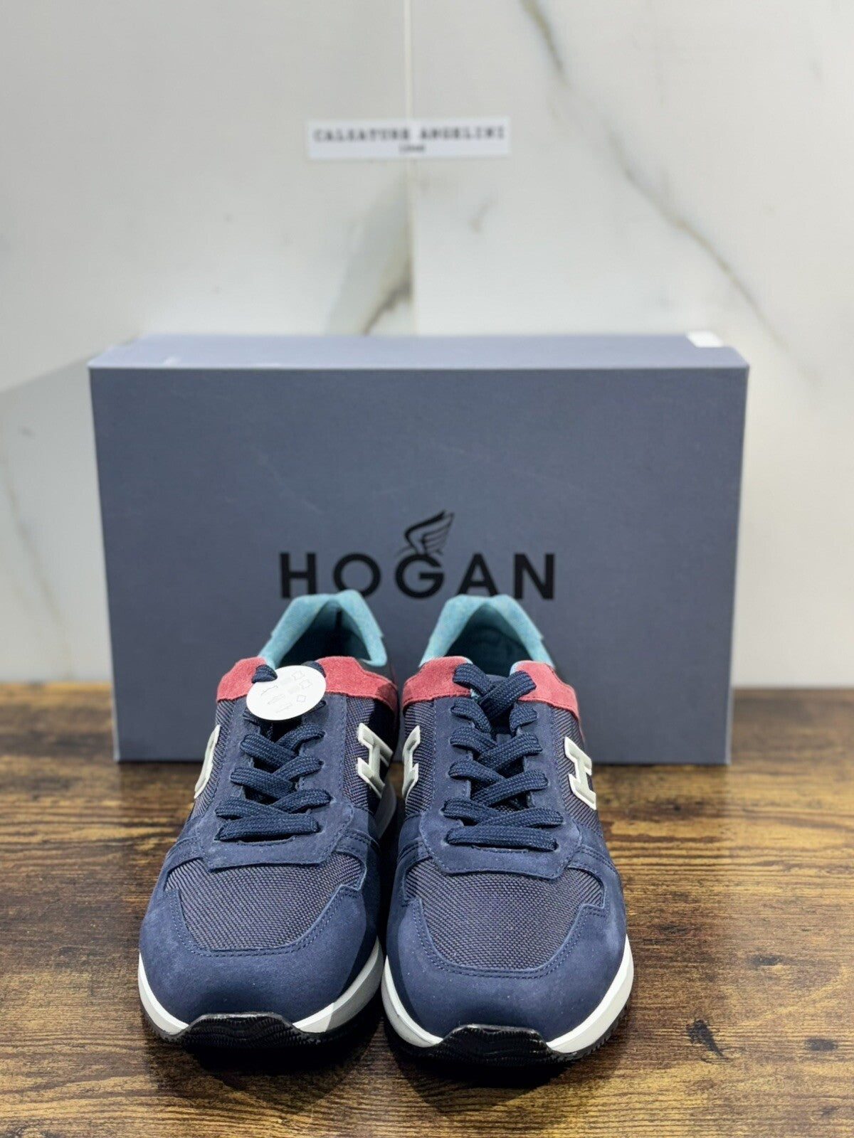 Hogan H321 sneaker uomo Pelle Blu hogan luxury men shoes 43