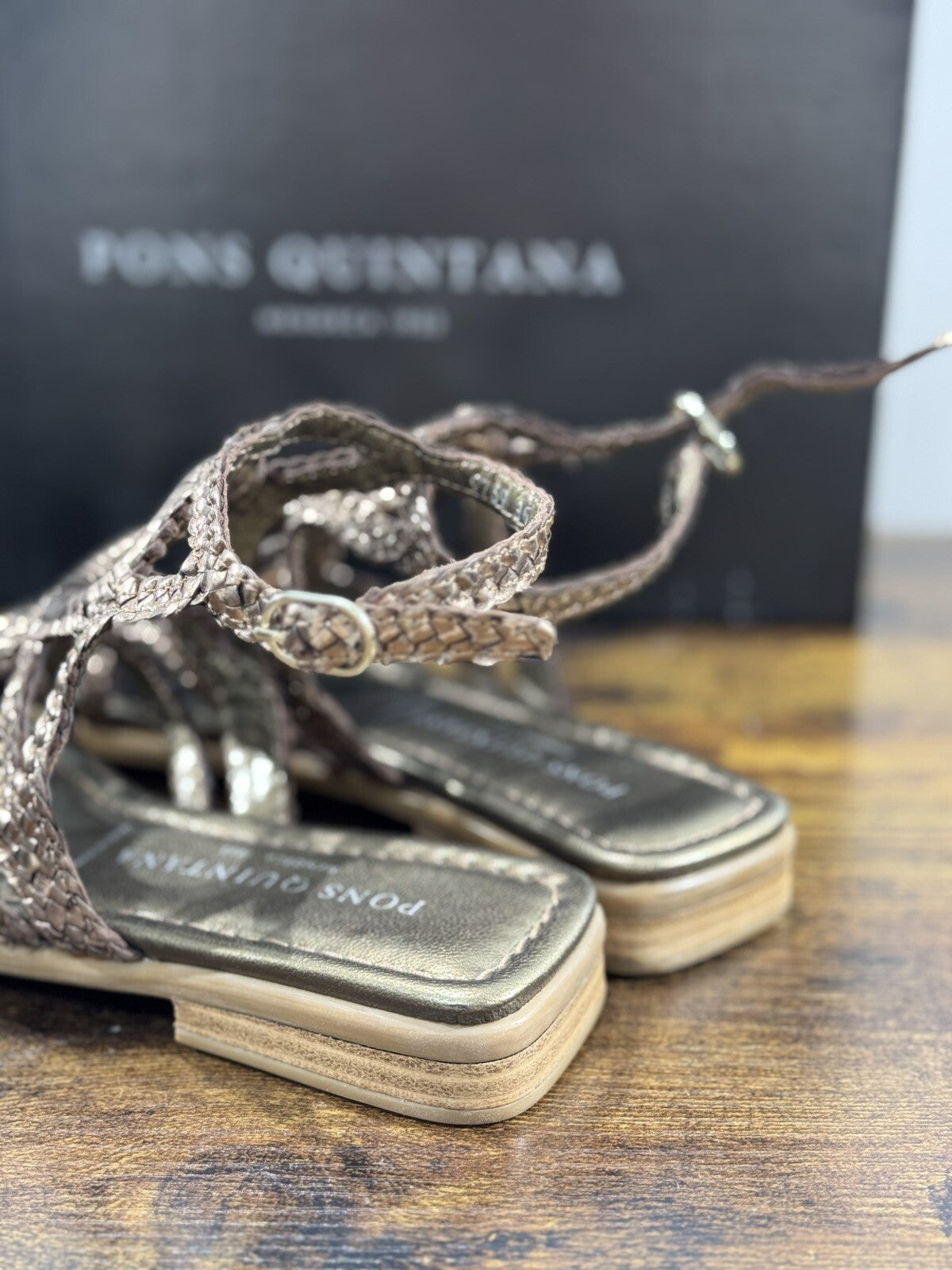 Pons Quintana Sandalo Donna Tina Pelle Bronzo Handmade 36