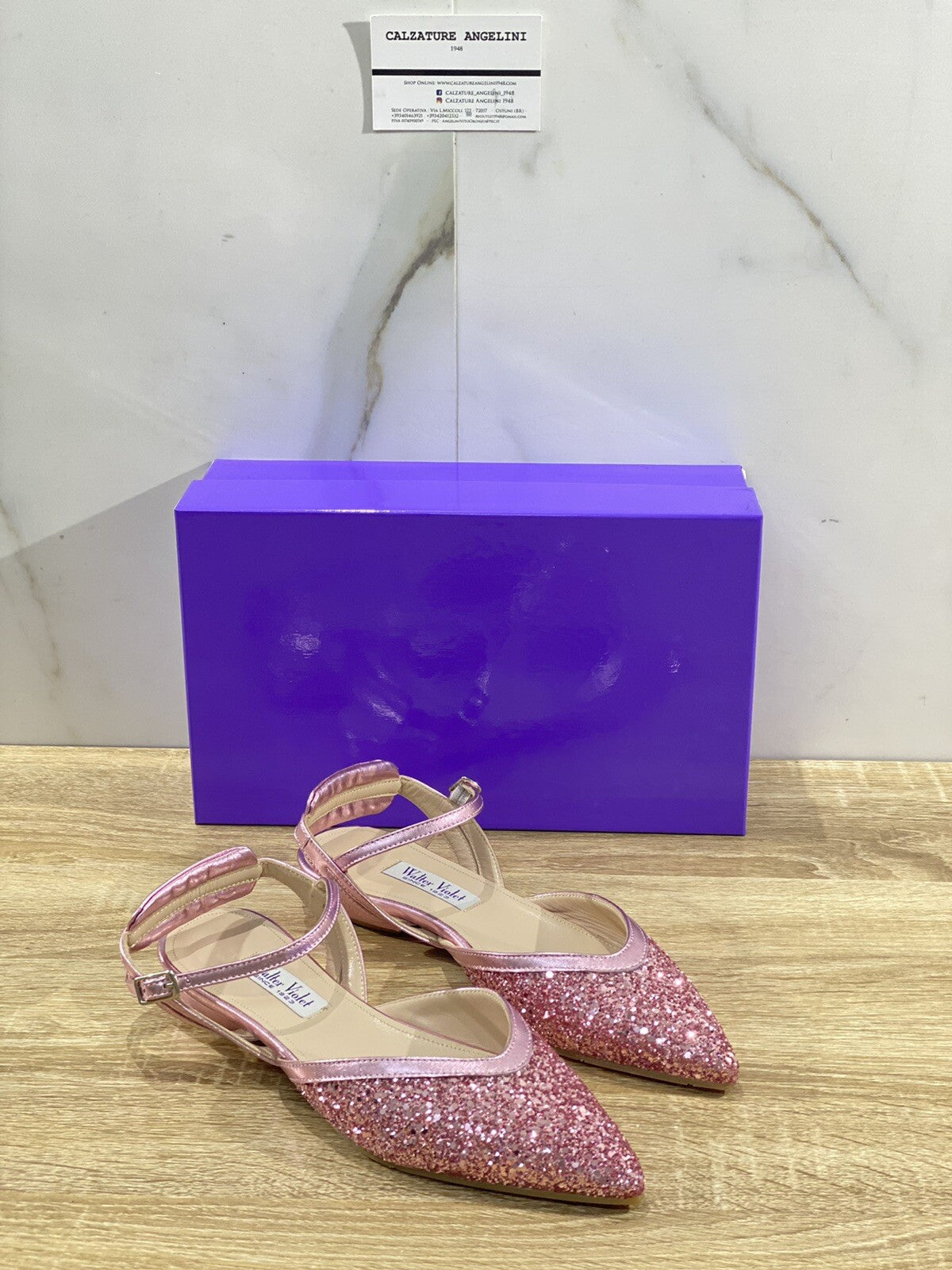 Walter Violet scarpa donna 1624 glitter rosa tacco 10 37