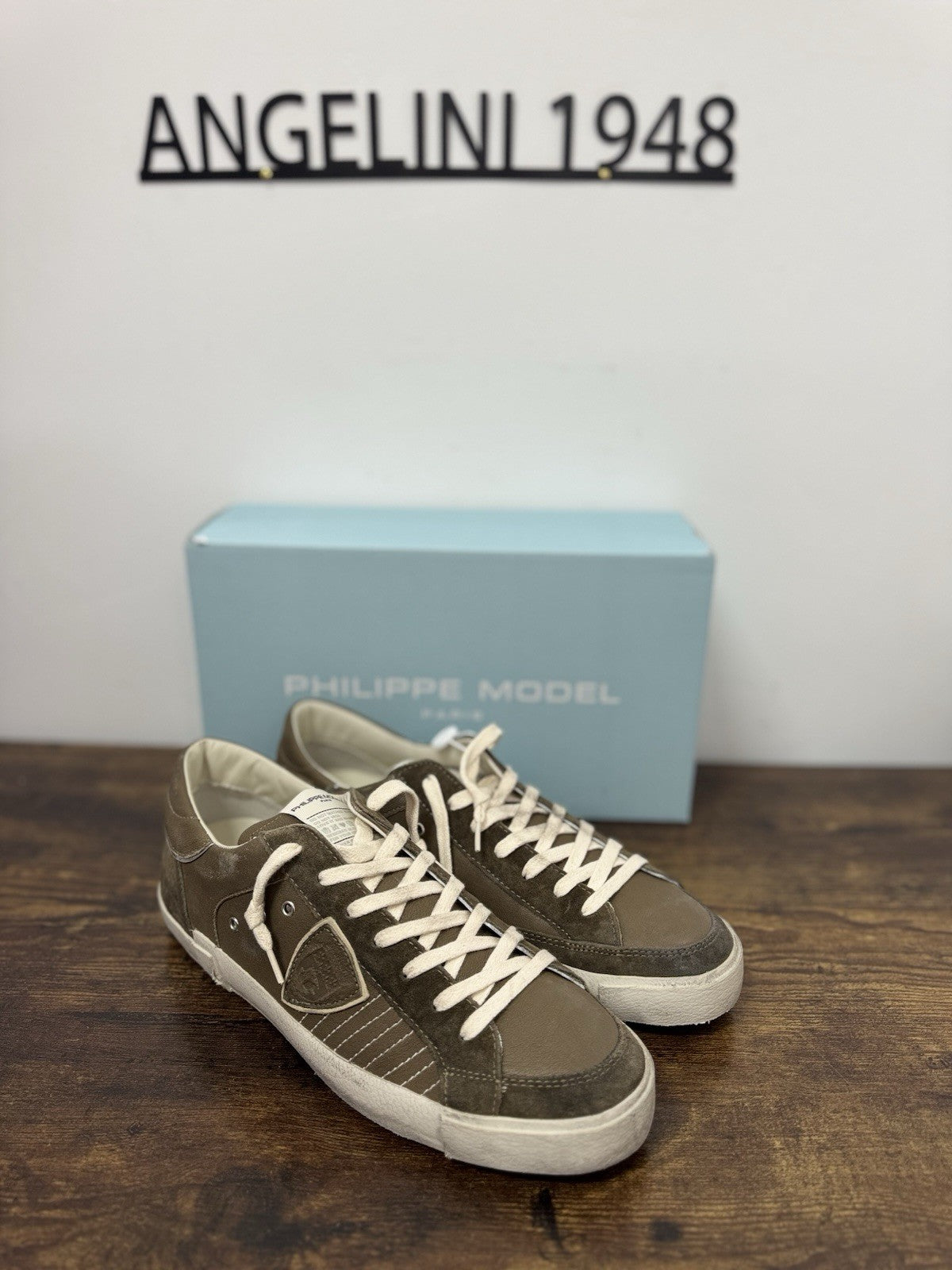 Philippe Model Paris Low Pelle Militare Casual Sneaker Uomo 44