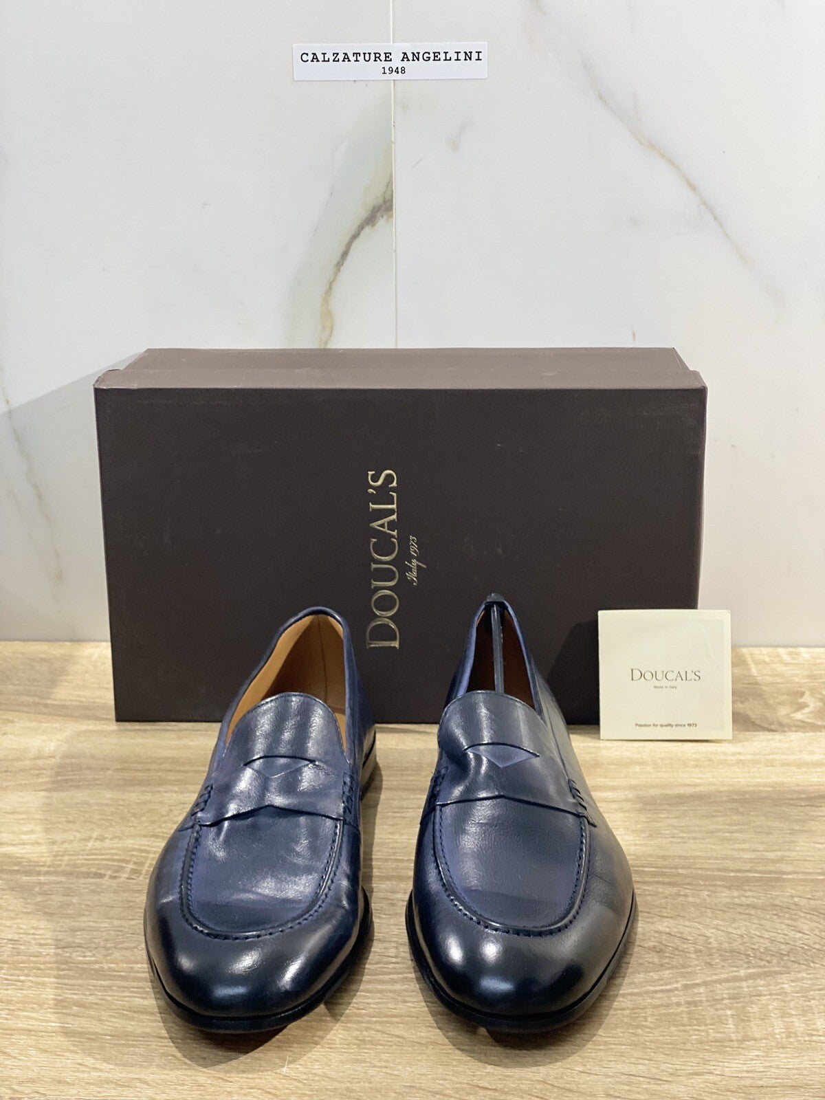 Doucal’s Mocassino Uomo Chetta Pelle Blu Ultra Flexible Luxury Men 45