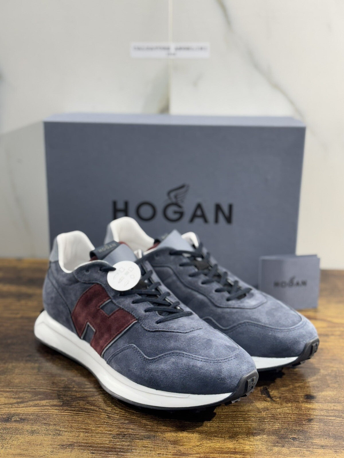Hogan H601 uomo sneaker Pelle Blu memory foam Luxury Hogan Men Shoes 40.5