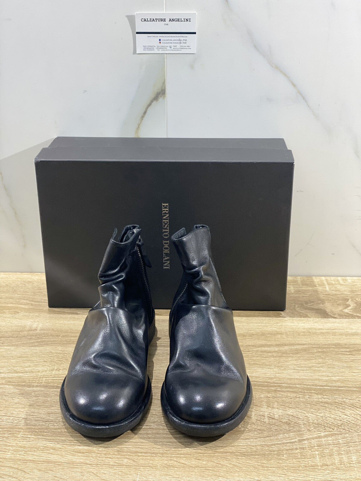 Ernesto Dolani Beatle Uomo Pelle Nero Luxury 2503 Men Boot Dolani 40
