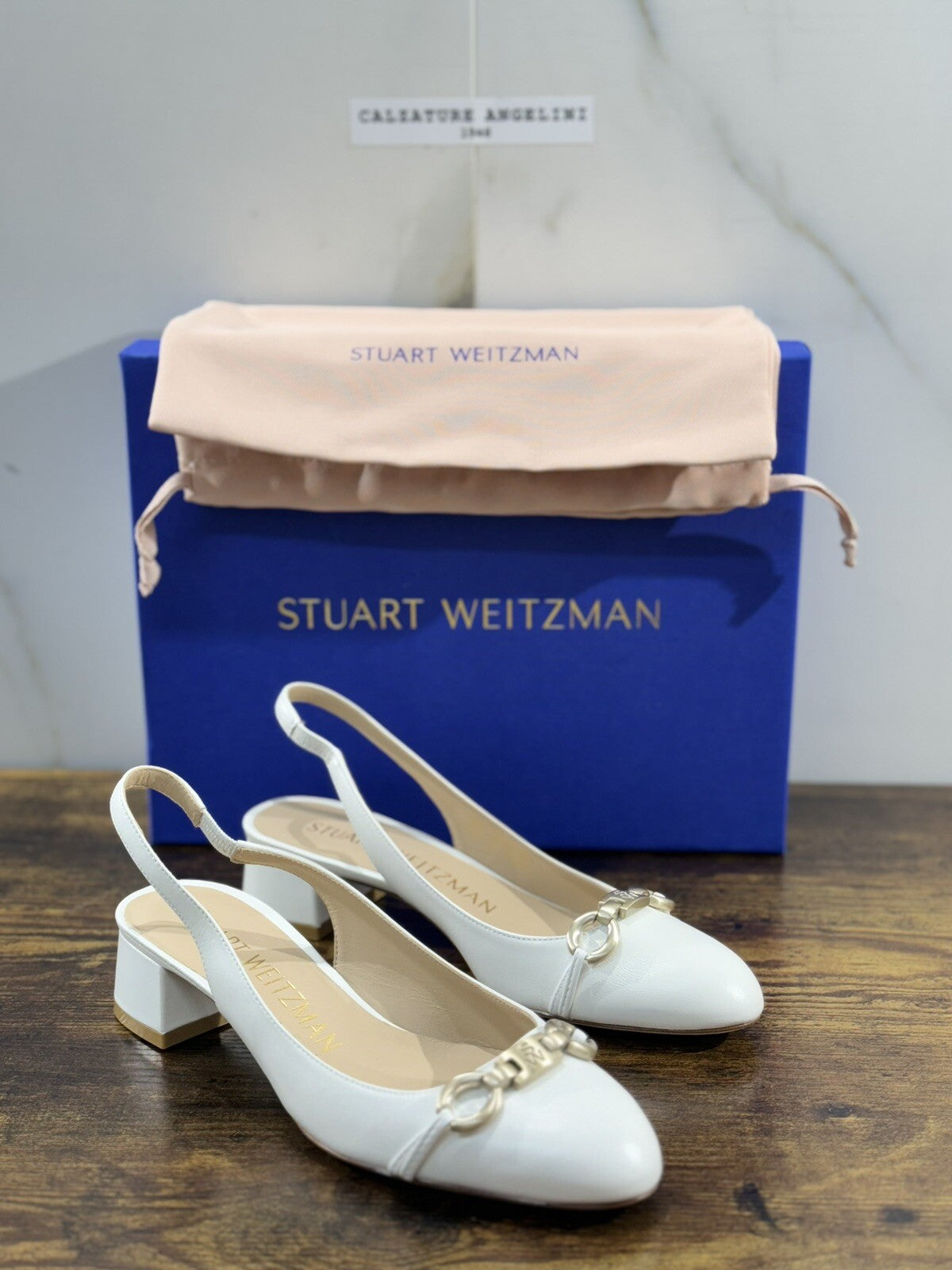 stuart weitzman Vivienne 35 Sling Back Bianca Luxury Woman Shoes 37