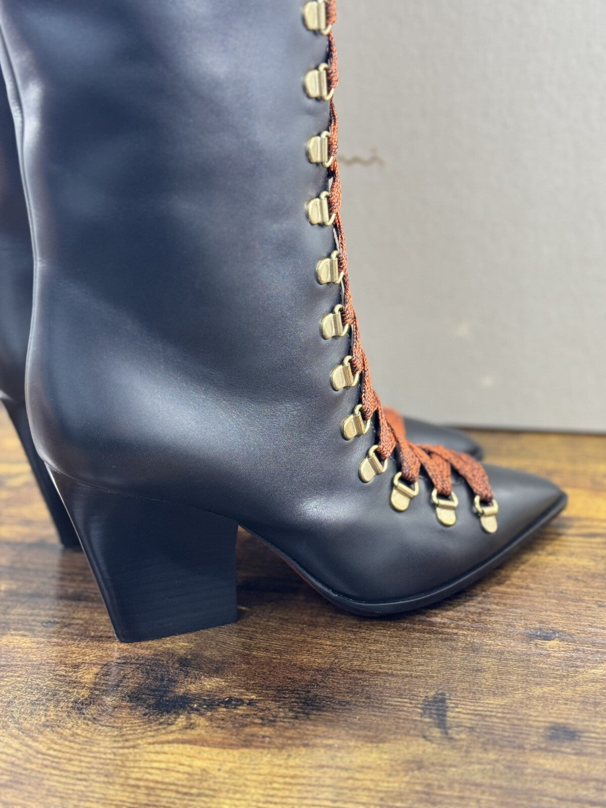 Santoni Stivale Donna Pelle Nero Casual Luxury Boot Woman Santoni 37