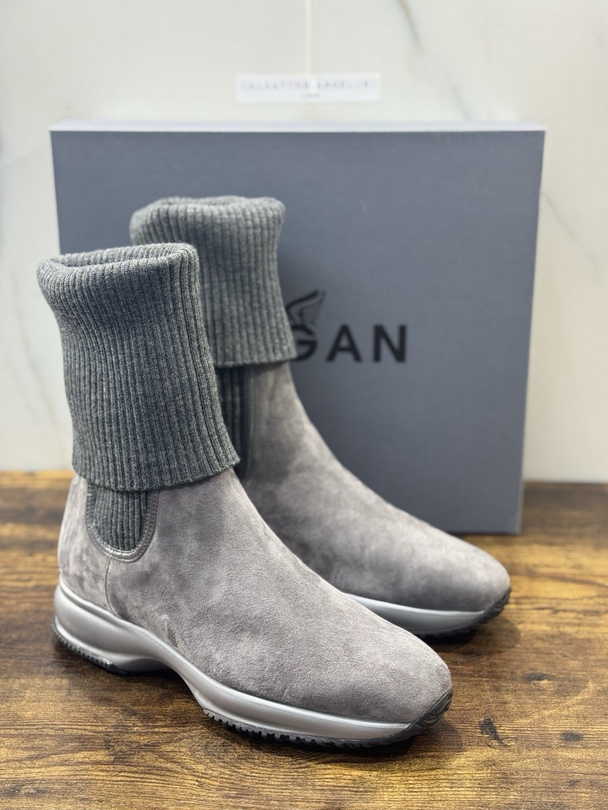 Hogan Interactive Stivaletto Lana Suede Grigio Casual Hogan Donna 40