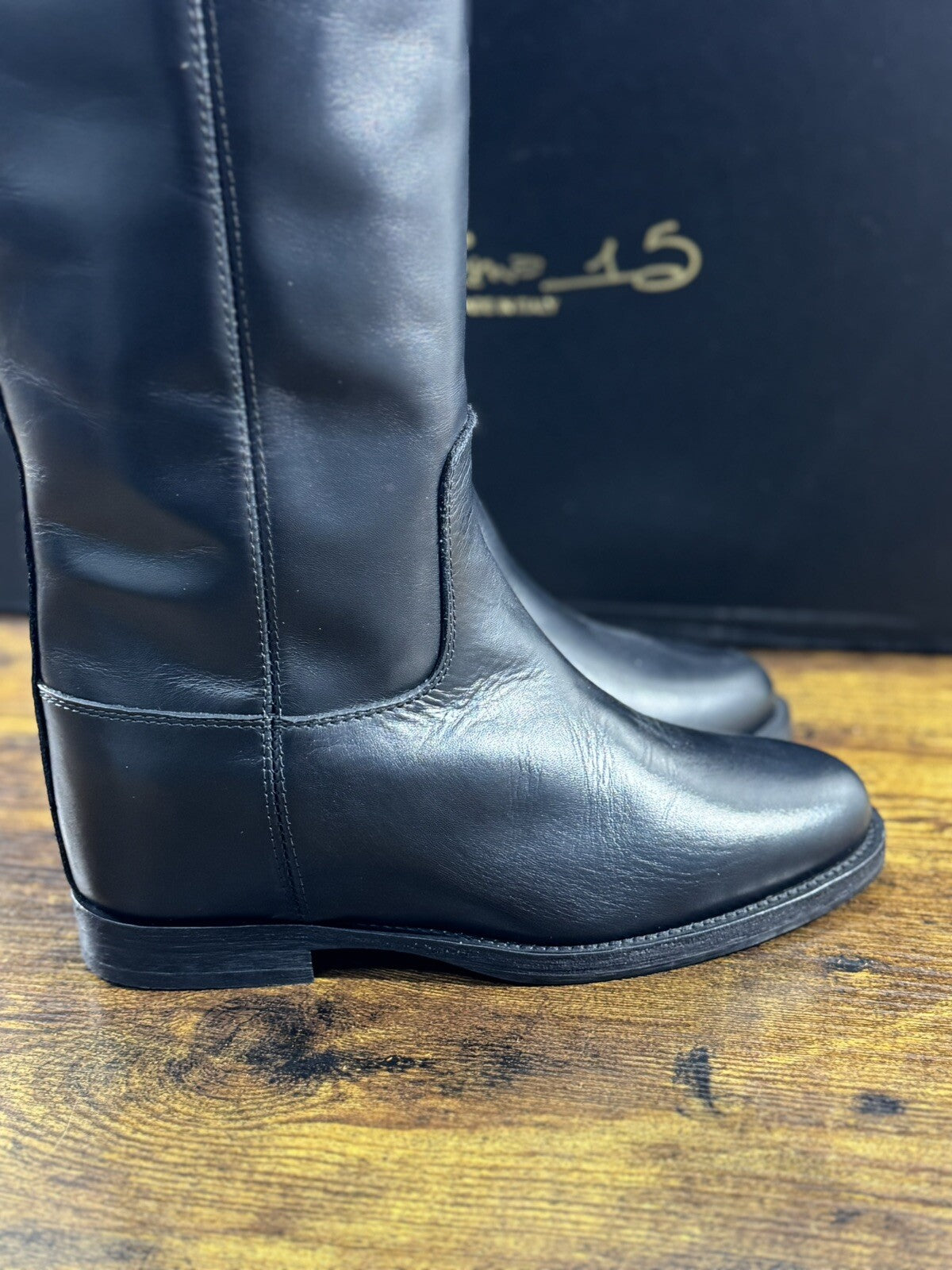 Via roma 15 stivale donna 3807 Pelle Nera luxury boot via roma 15 Icon 36