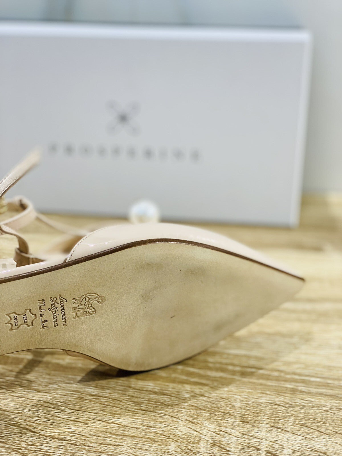 Prosperine Ballerina donna in Vernice Beige Luxury made in italy 36