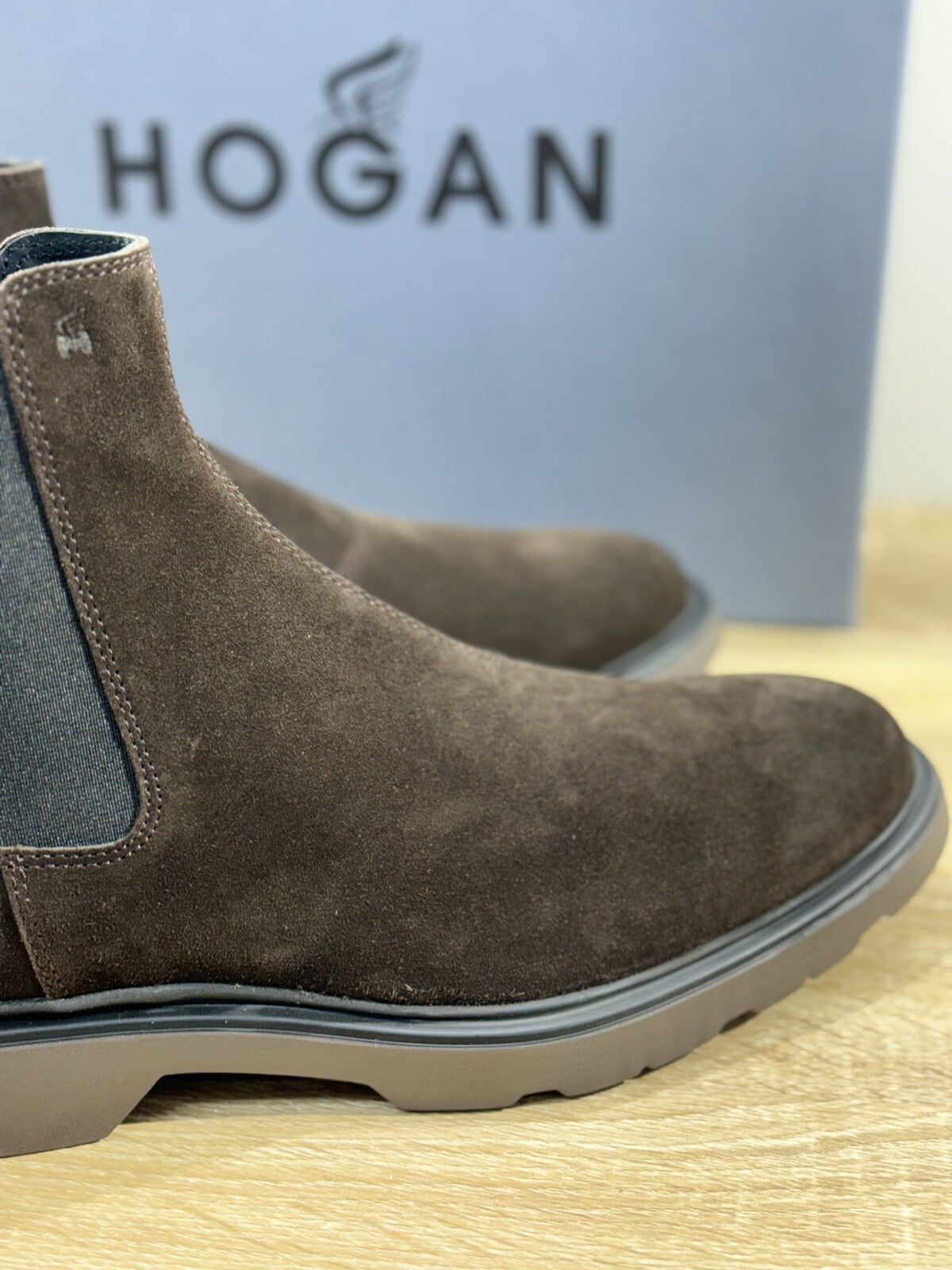 Hogan H393 Chelsea Boot Uomo Suede T Moro Extra Light Casual Hogan Boot Men 40