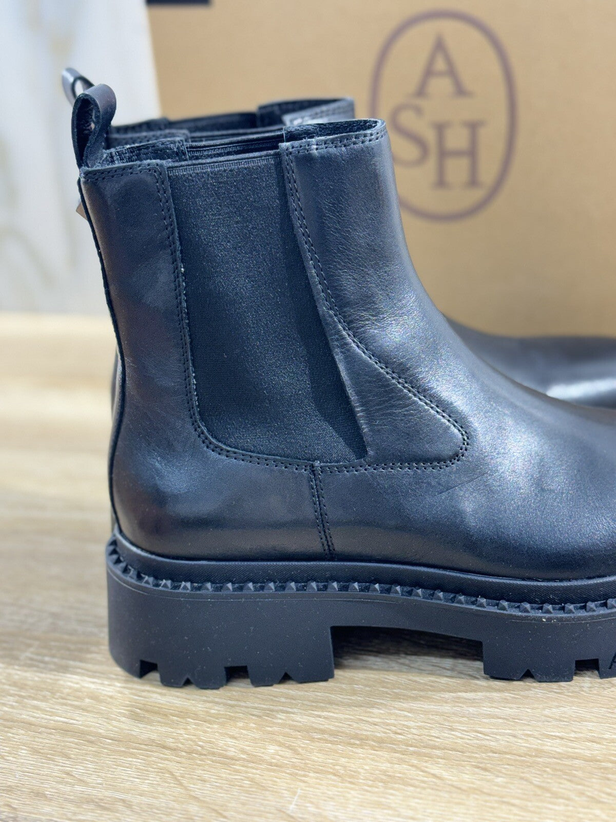 Ash Genesis Stud Combat Boot Donna Pelle Nero Casual Boot Ash 40