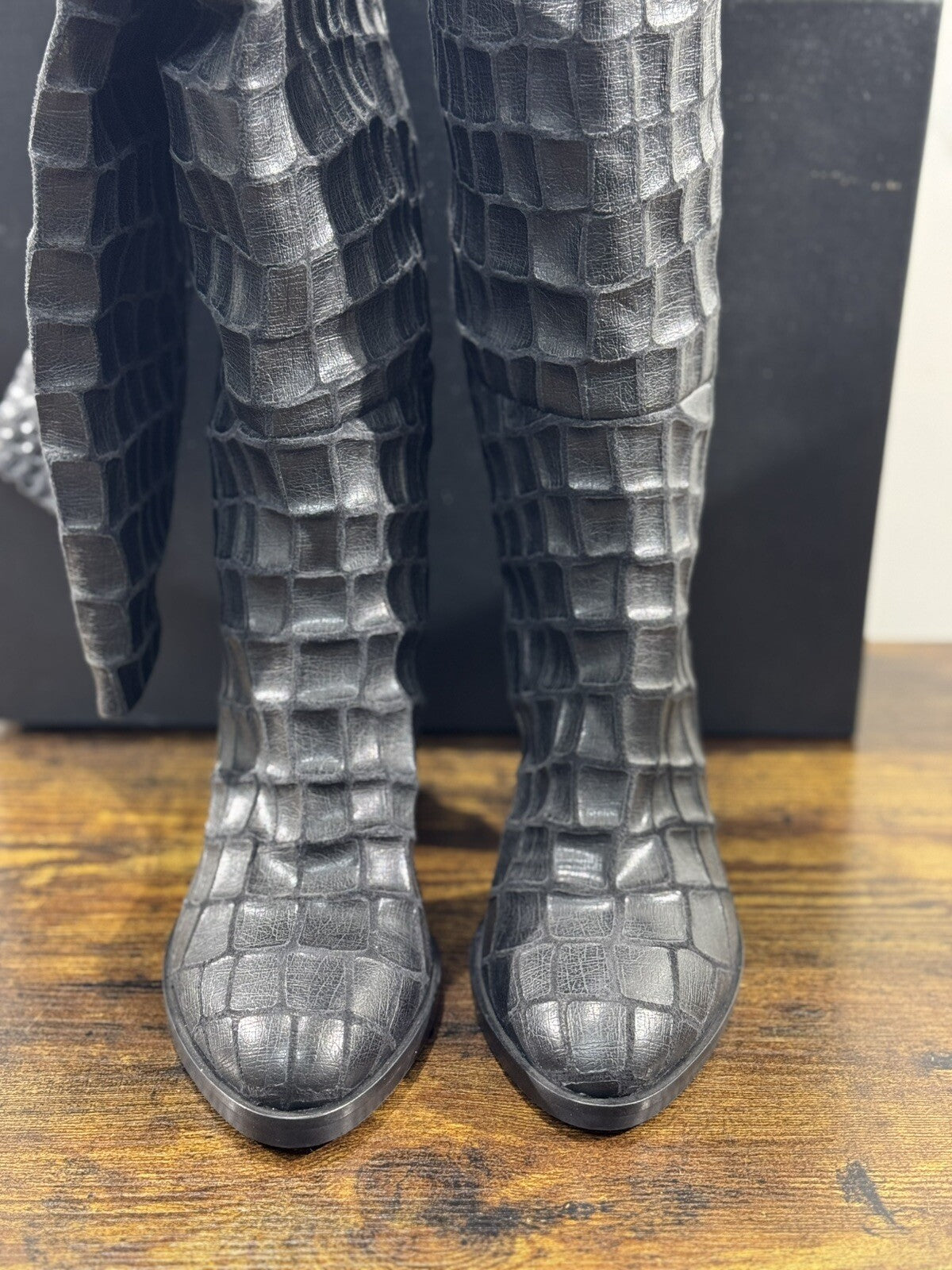 Strategia Stivale Donna Pelle Nero Luxury Woman Boot Strategia 38