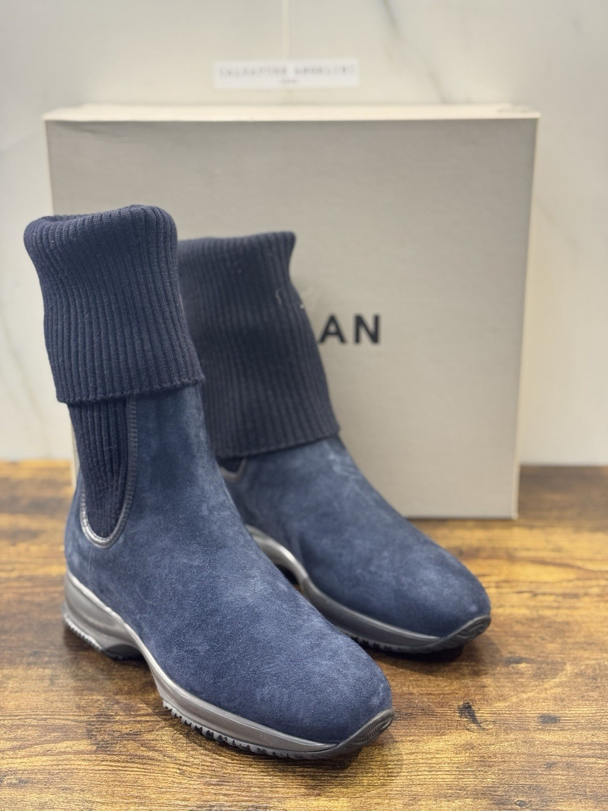 Hogan Interactive Stivaletto Lana Suede Blu Casual Hogan Donna 35.5