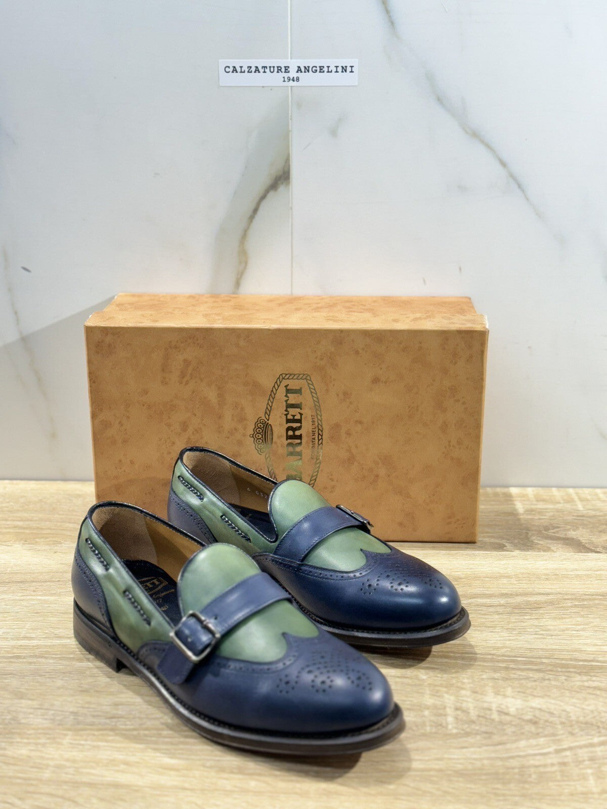 Barrett Mocassino Uomo Pelle Blu Mono Fibbia Luxury Barrett Men Shoes 40