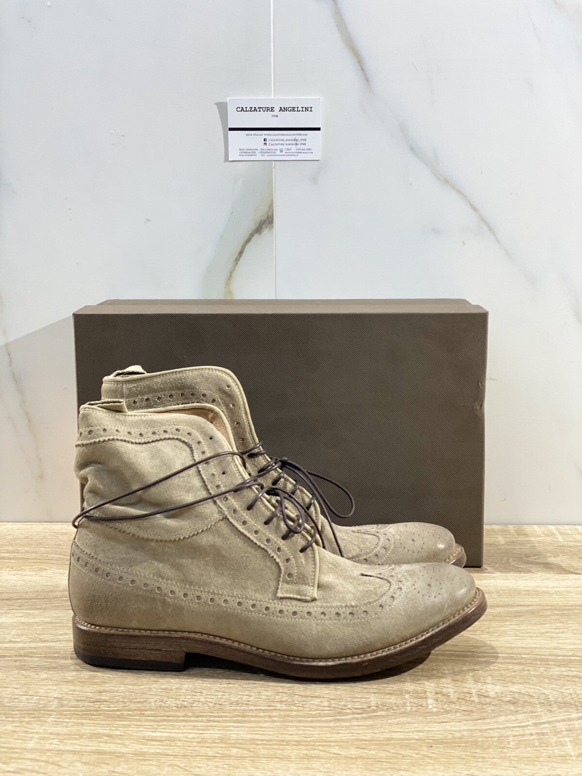 Preventi Scarpa Uomo Polacchino In Pelle Sabbia Goodyear Luxury Men Boot 40