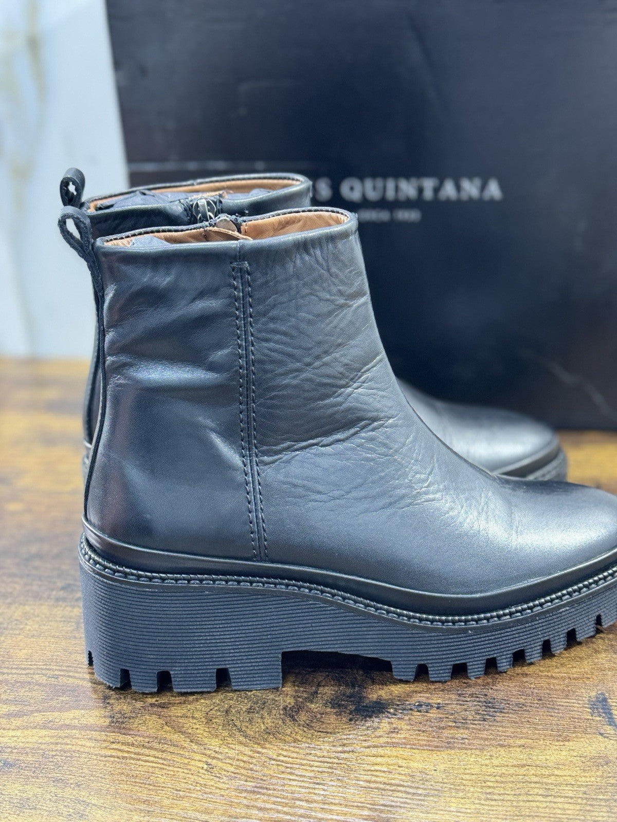Pons Quintana Stivaletto Donna Carm B Pelle Nero Zeppa Luxury Boot 36