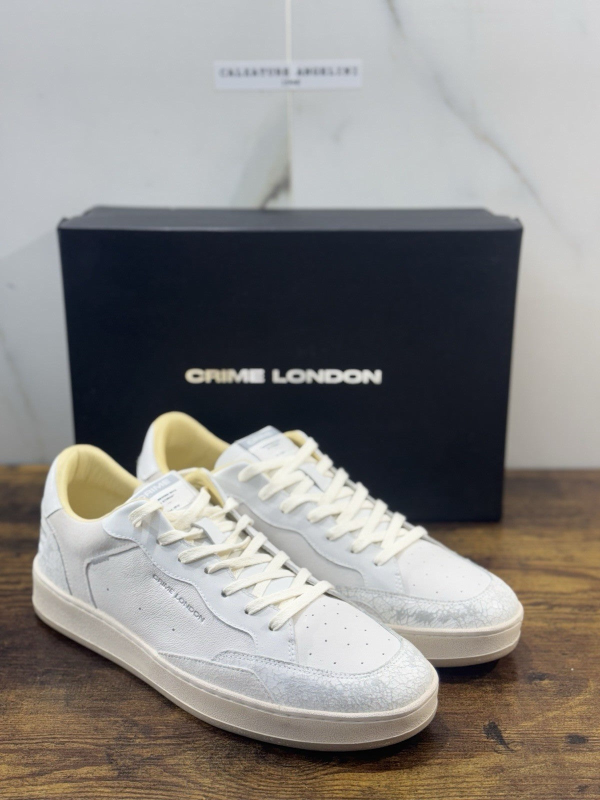 Crime London Sneaker Chelsea Pelle Bianca Causal Uomo 44