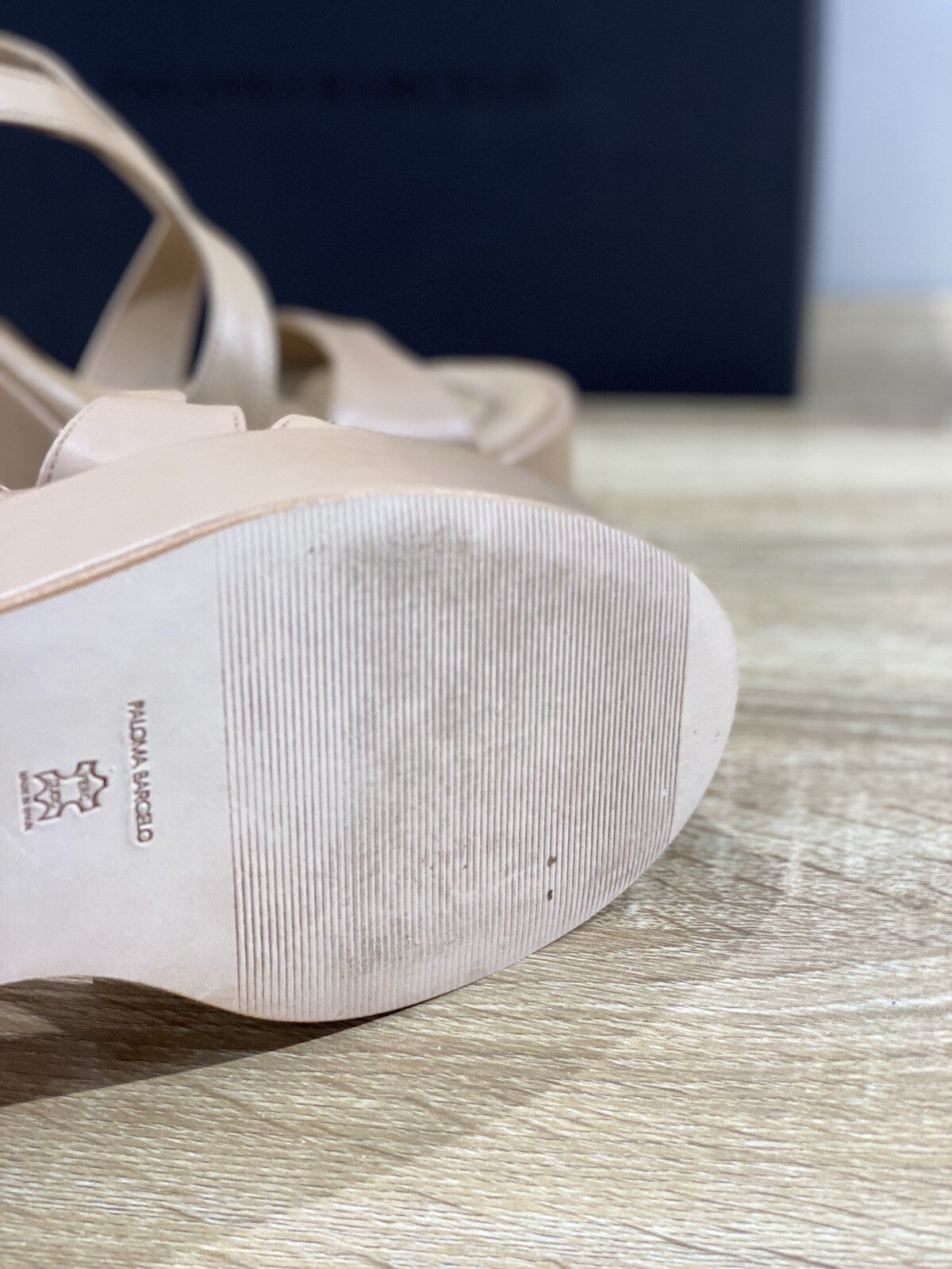 Paloma BARCELO’ Sandalo Donna Zeppa Eider In Pelle Beige Luxury Woman Sandal 38