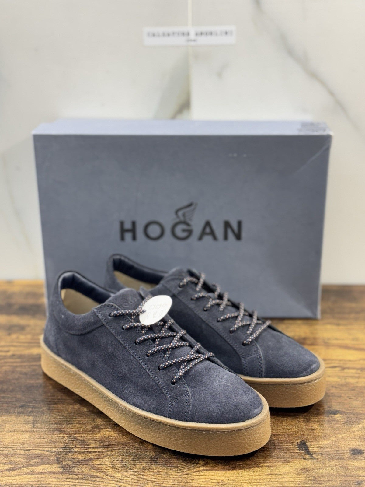 Hogan H476 Sneaker Pelle Suede Blu Casual Hogan Uomo 40.5