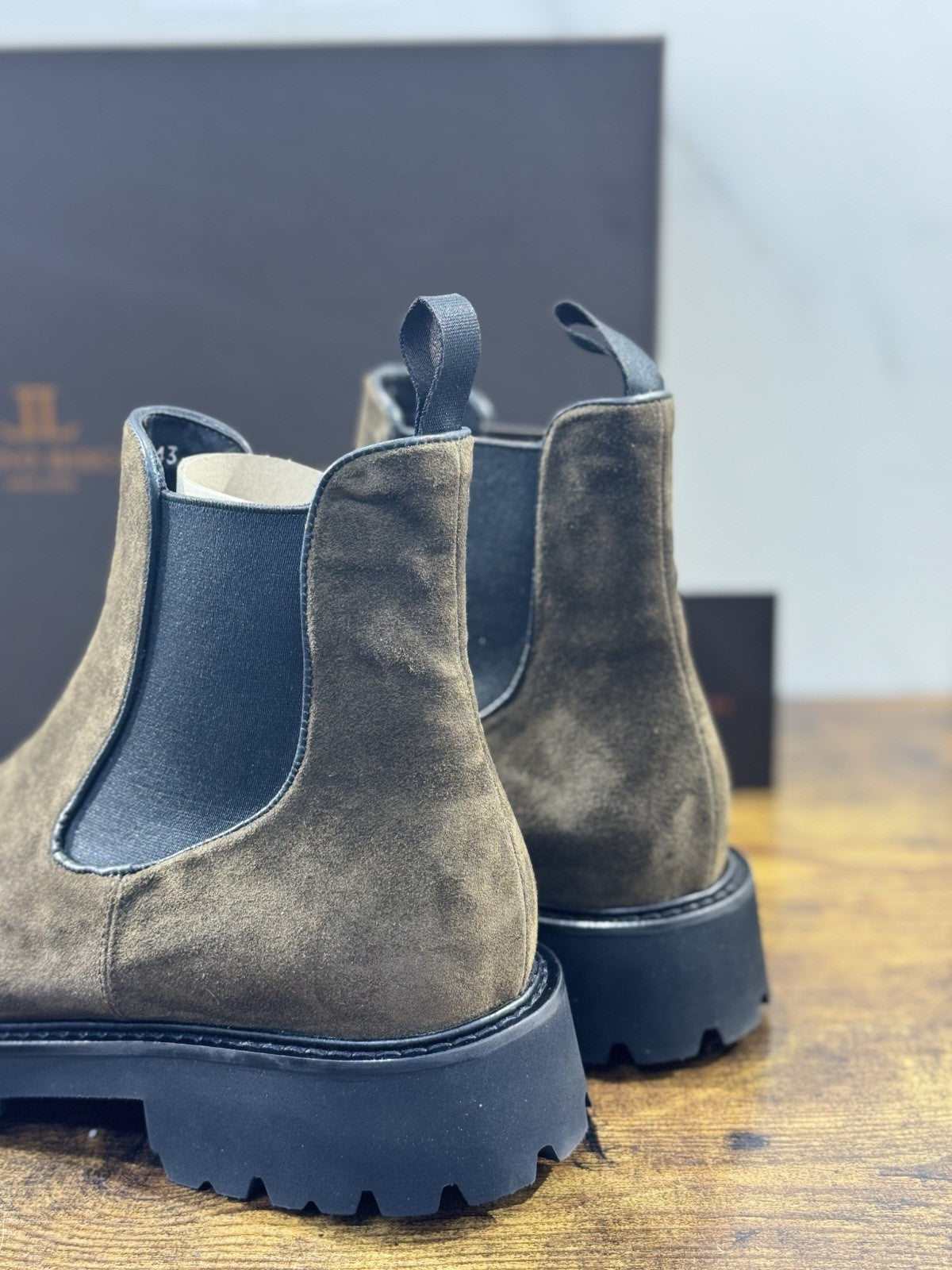 Rossano Bisconti Chelsea Boot Uomo Suede Military Fully Made In Italy 45