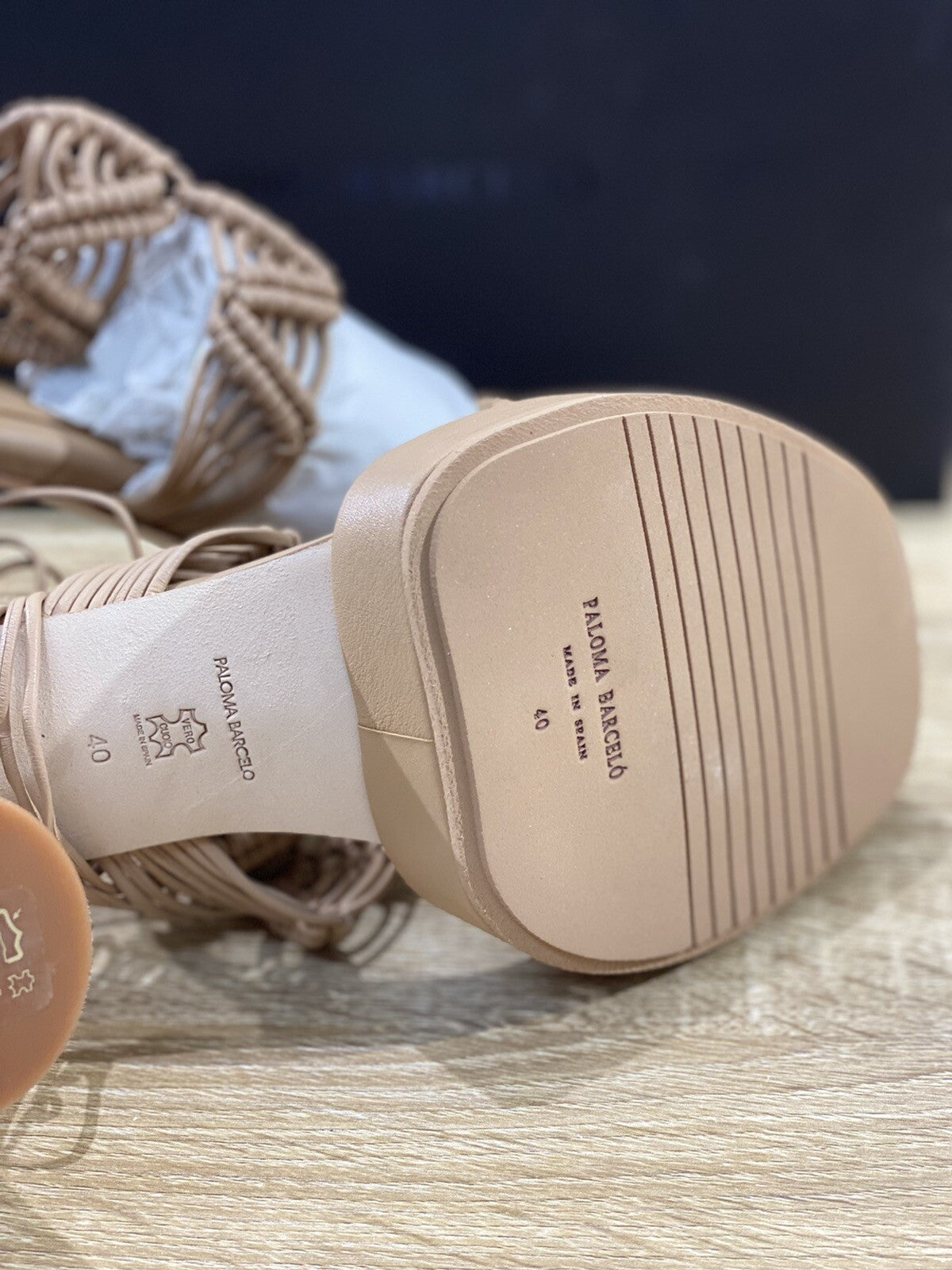 Paloma Barcelo’ sandalo donna Franzi in pelle nocciola zeppa 40