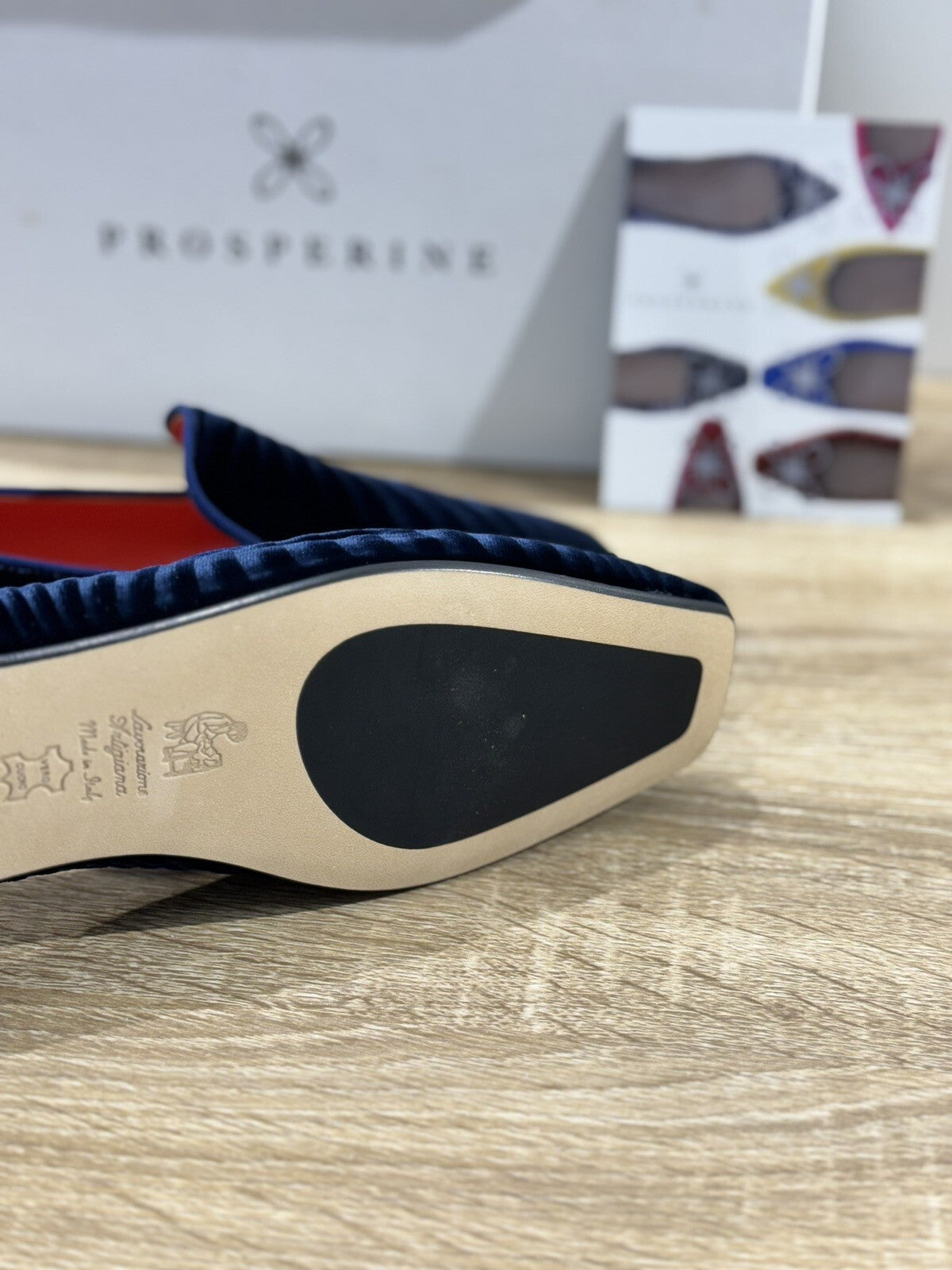 Prosperine mocassino donna in Velvet Oceano luxury made in italy 37