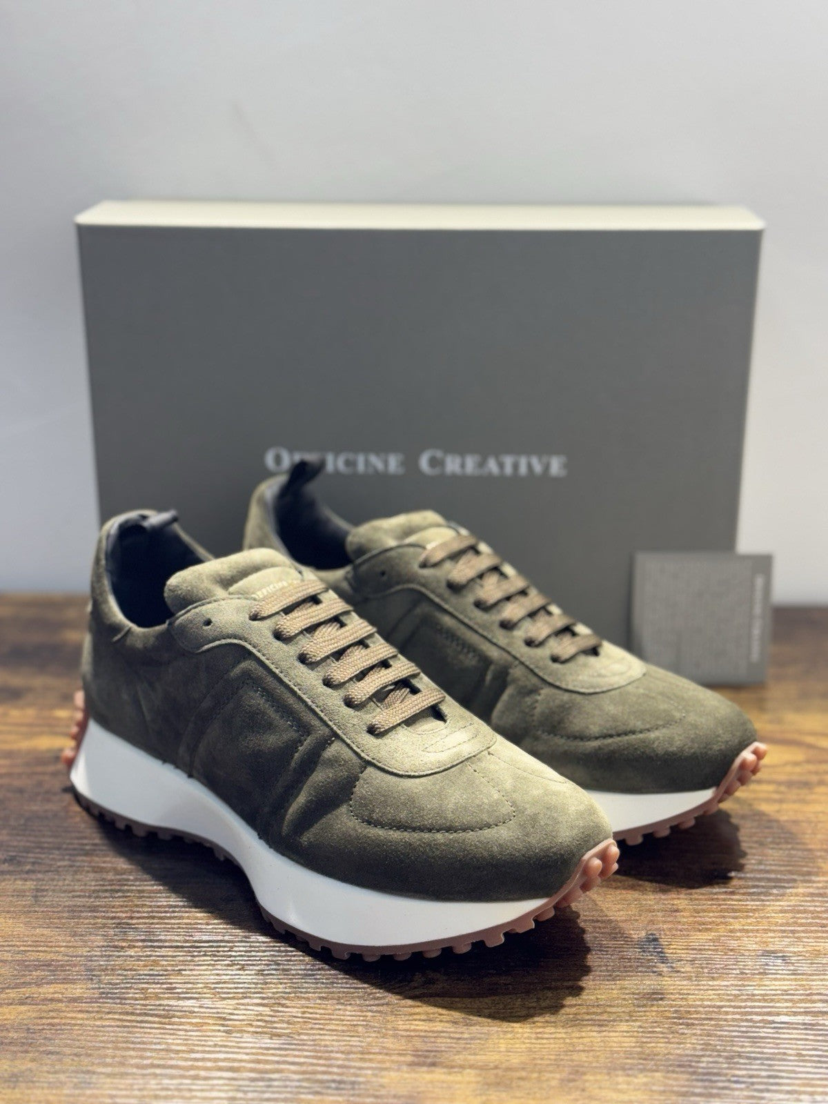 Officine Creative Sneaker Suede Verdone Handmade In Italy Casual Luxury Uomo 44