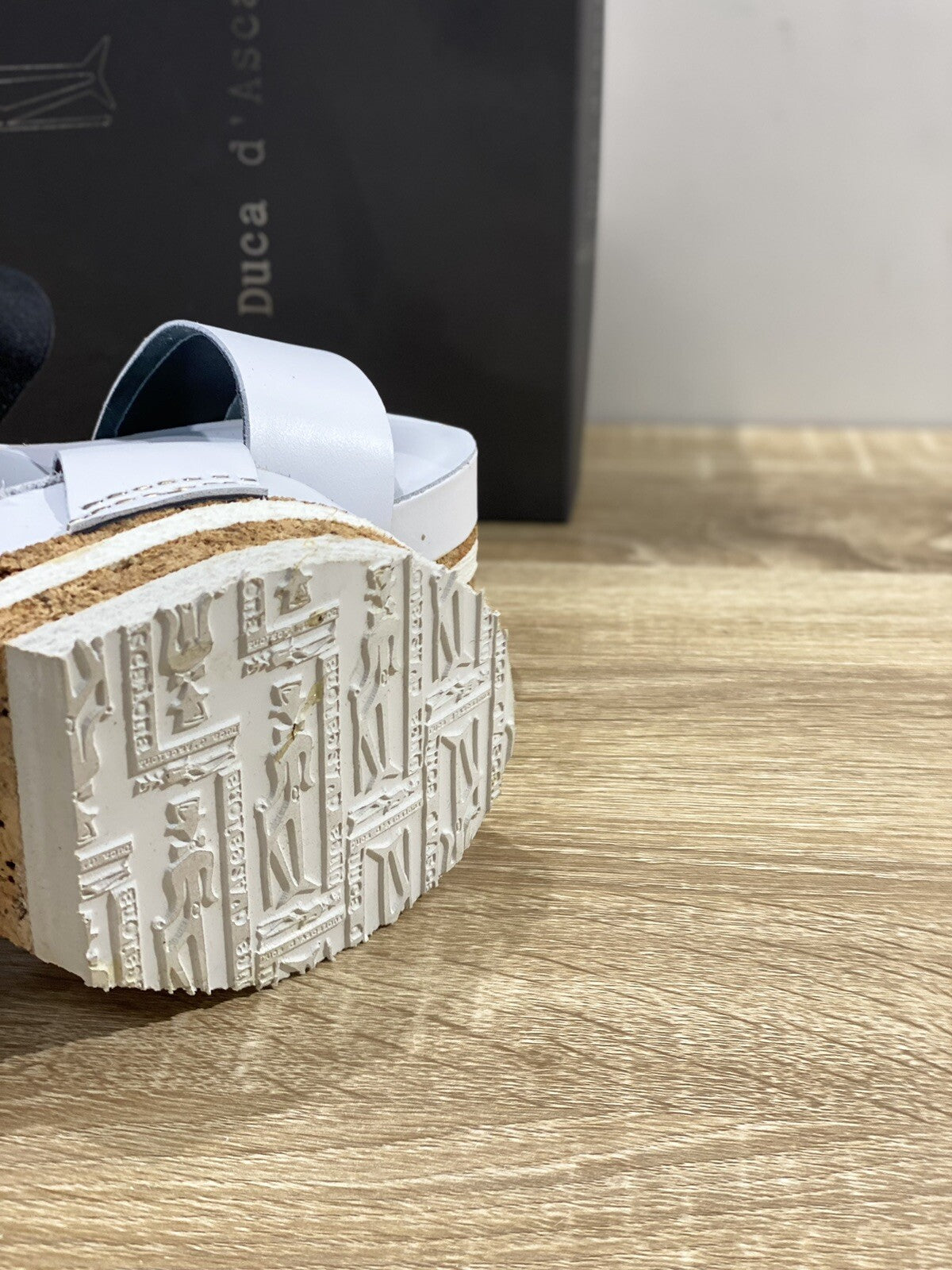 Duca D’ascalona Zoccolo Summer Vero Sughero Donna Fatto A Mano Pelle White 36