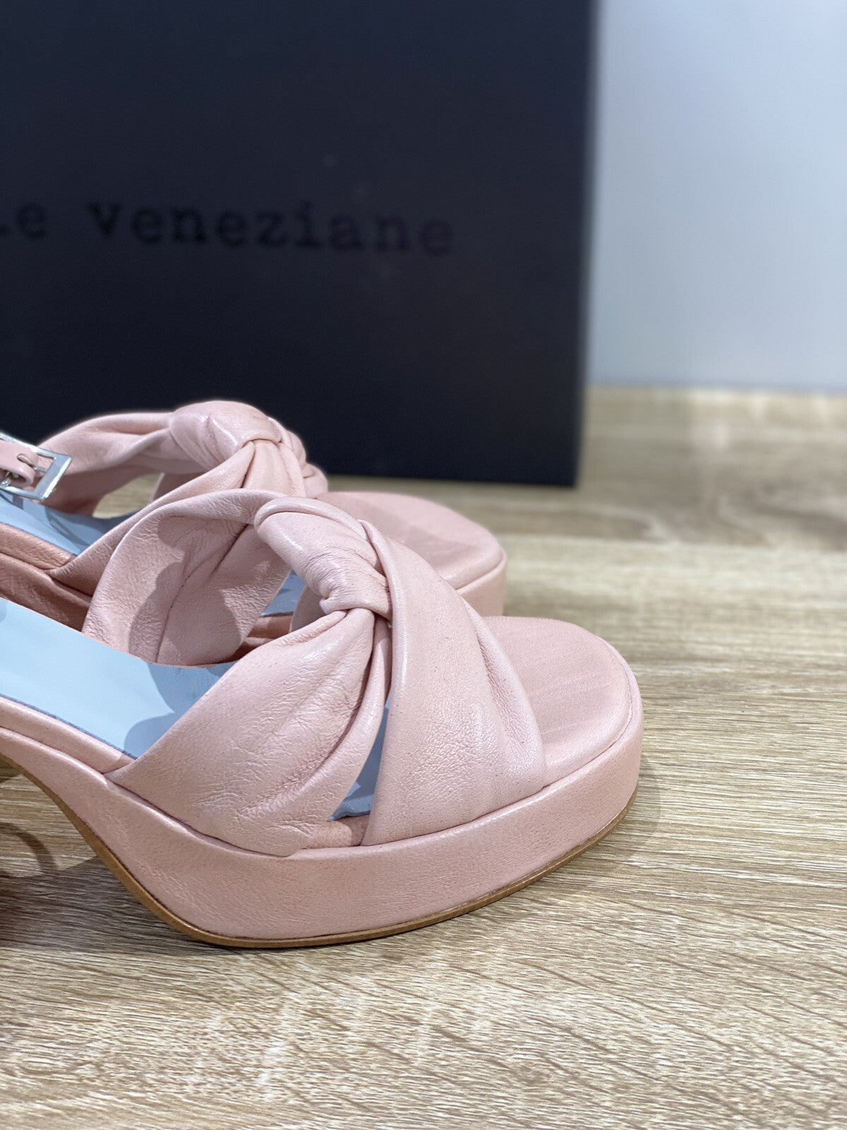 Poesie Veneziane Sandalo donna Pelle Salmone Tacco made in italy 41