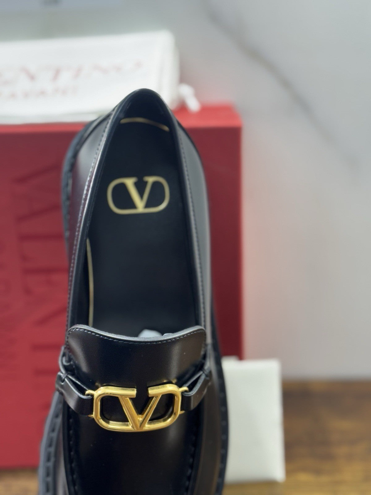 Valentino Garavani Mocassino V Logo Signature Pelle Nero Donna 41