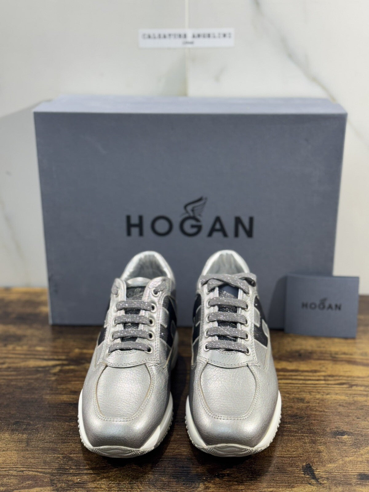 Hogan Interactive Donna Sneaker Pelle Argento Luxury Hogan Woman 35