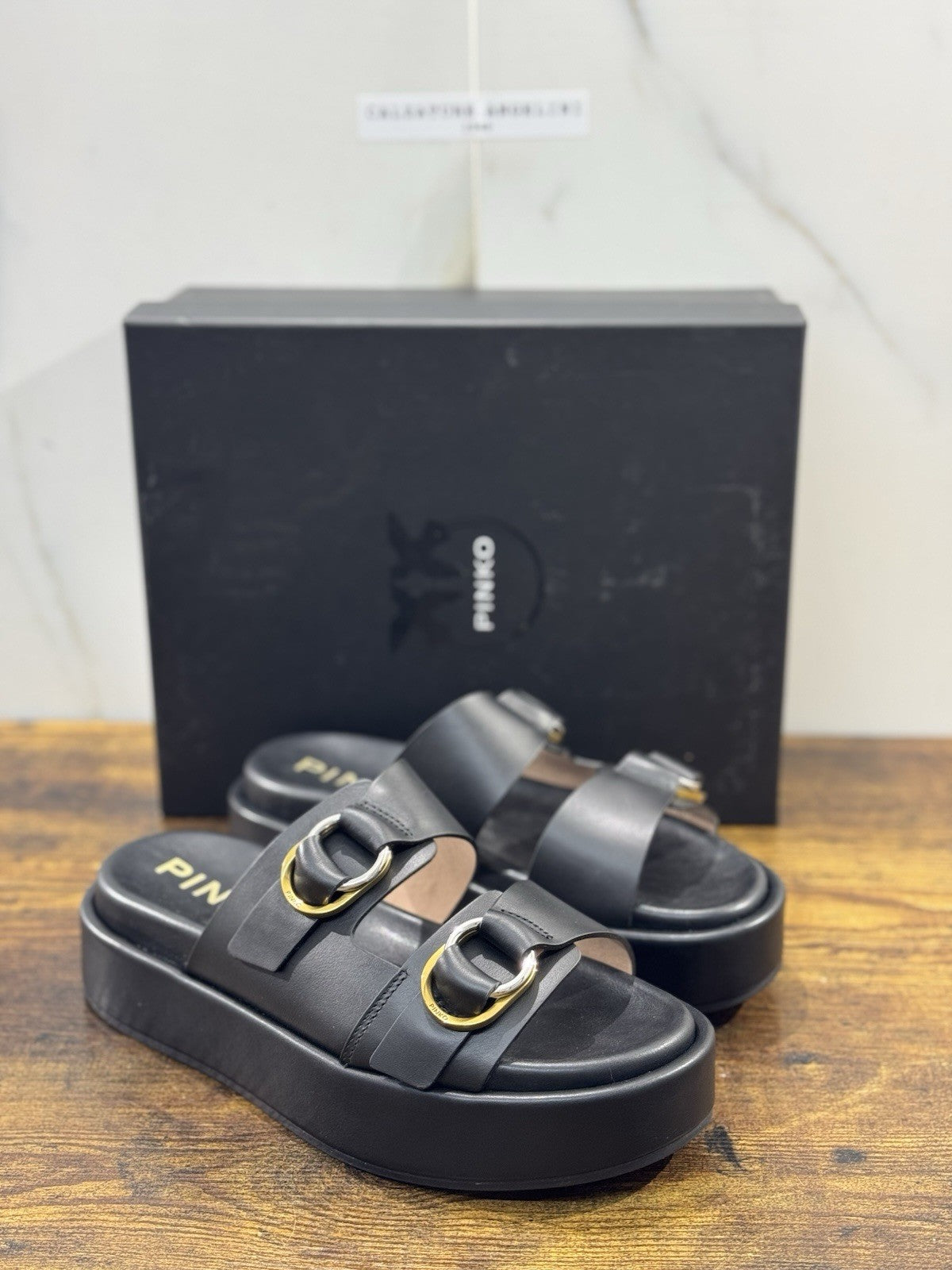 Pinko Sandalo Flores Pelle Nero Casual Pinko Donna 40