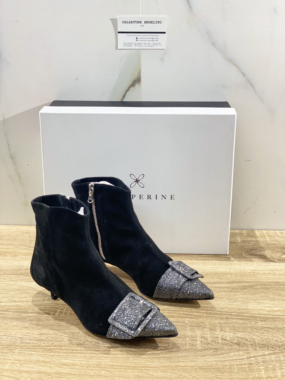 Prosperine Stivaletto donna 7913 Suede Nera handamde in italy 37