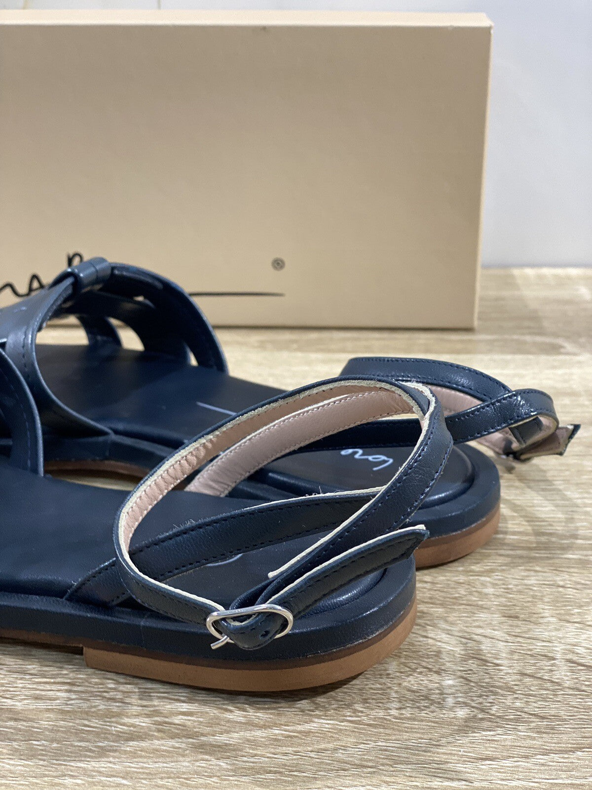Lorena Paggi Sandalo Donna In Pelle Blu Super Soft Made In Italy 38