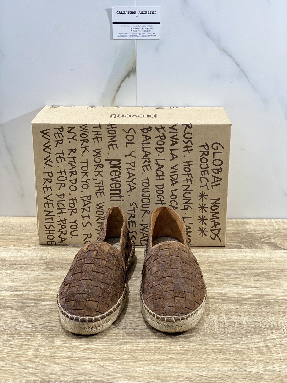 Preventi Espadrilles Uomo In Pelle Intrecciata Cuoio Luxury Men Shoe Preventi 40