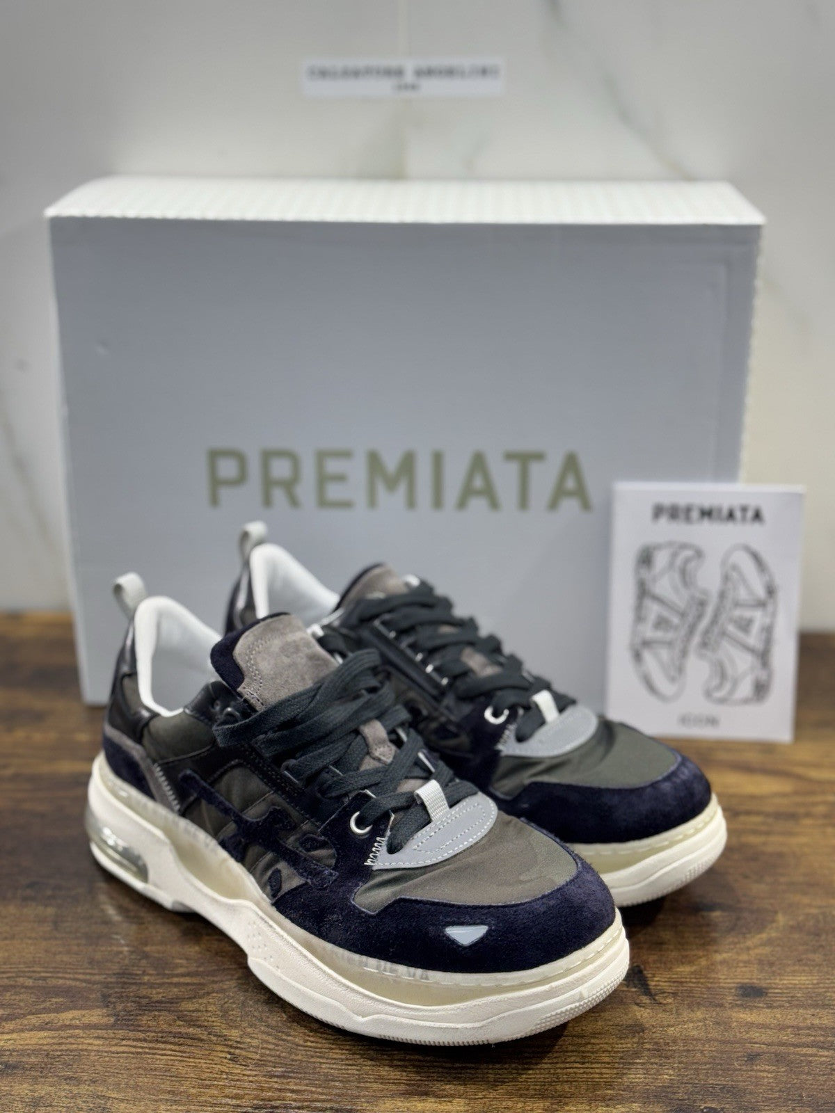 Premiata Sneaker Uomo Drake Suede Blu Casual Premiata Men Shoe 40