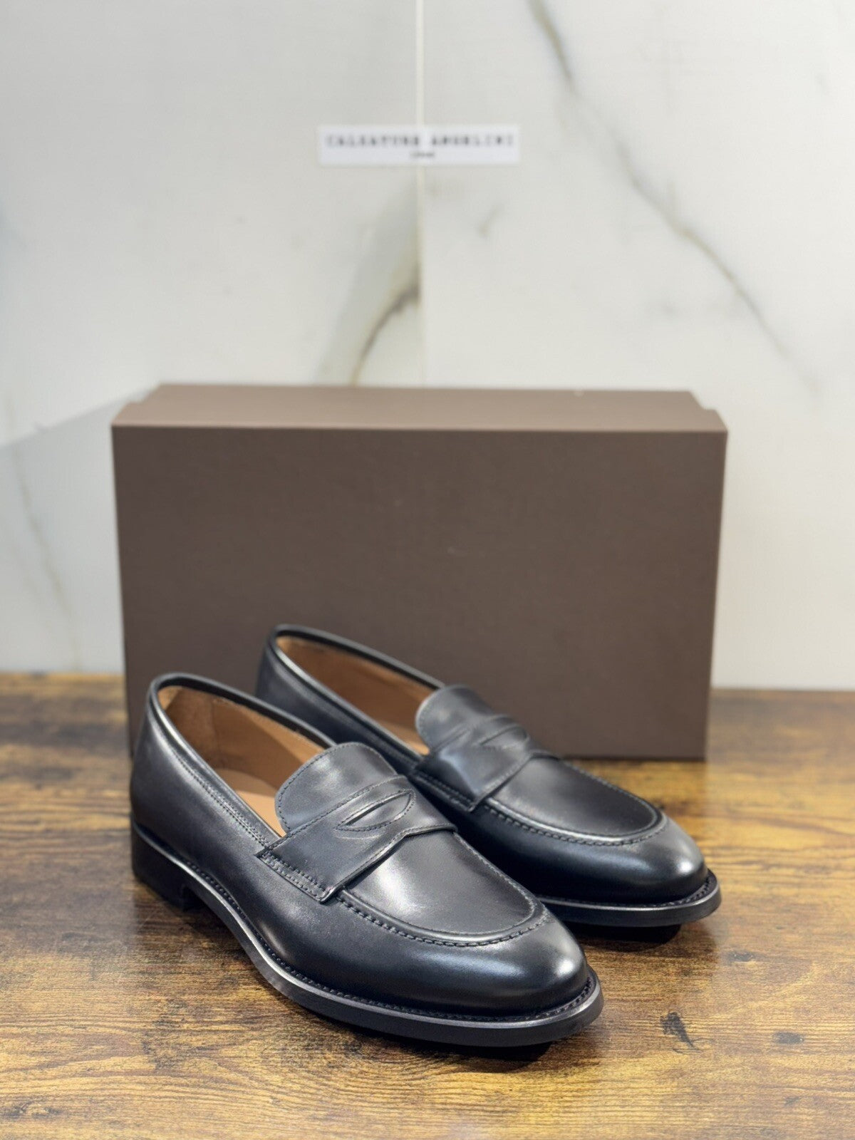 Brugnoli Mocassino Uomo Pelle Nera Lavorazione Blake Made In Italy 40