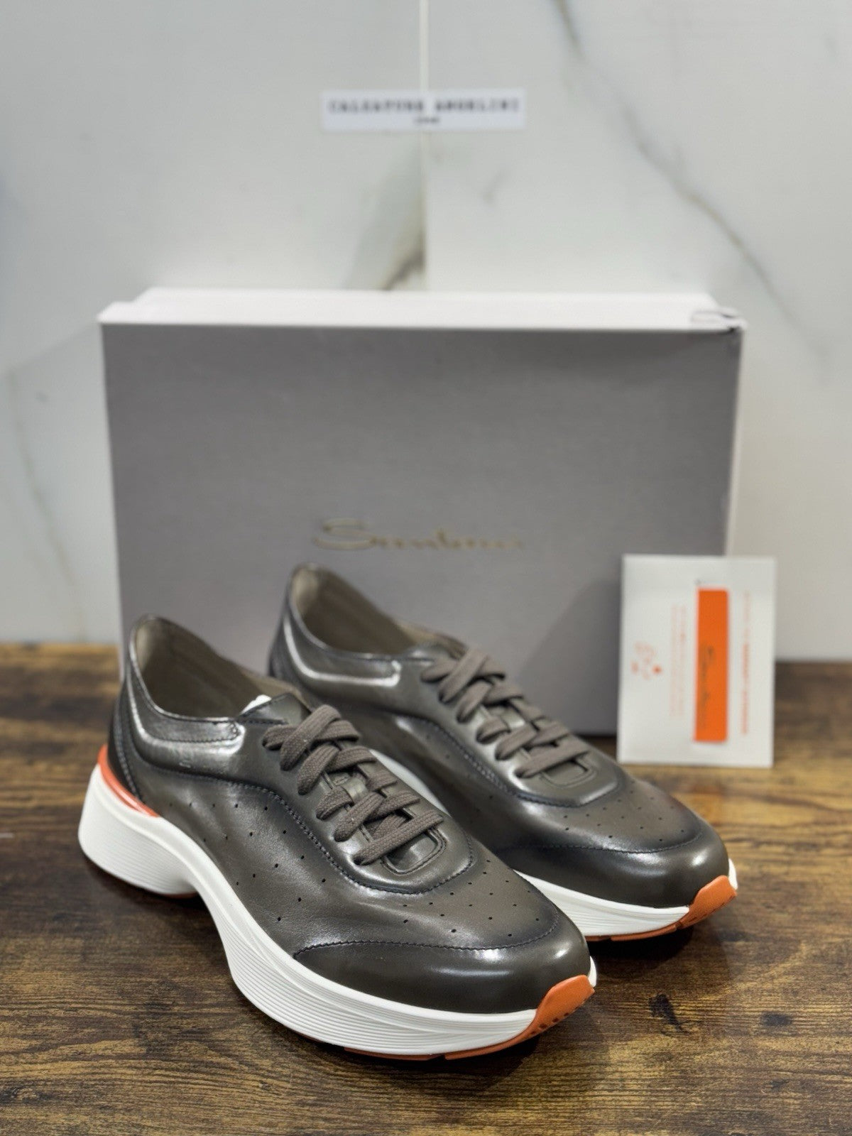 Santoni Sneaker Pelle Grey Easy Bounce New Santoni Sneaker Uomo 43