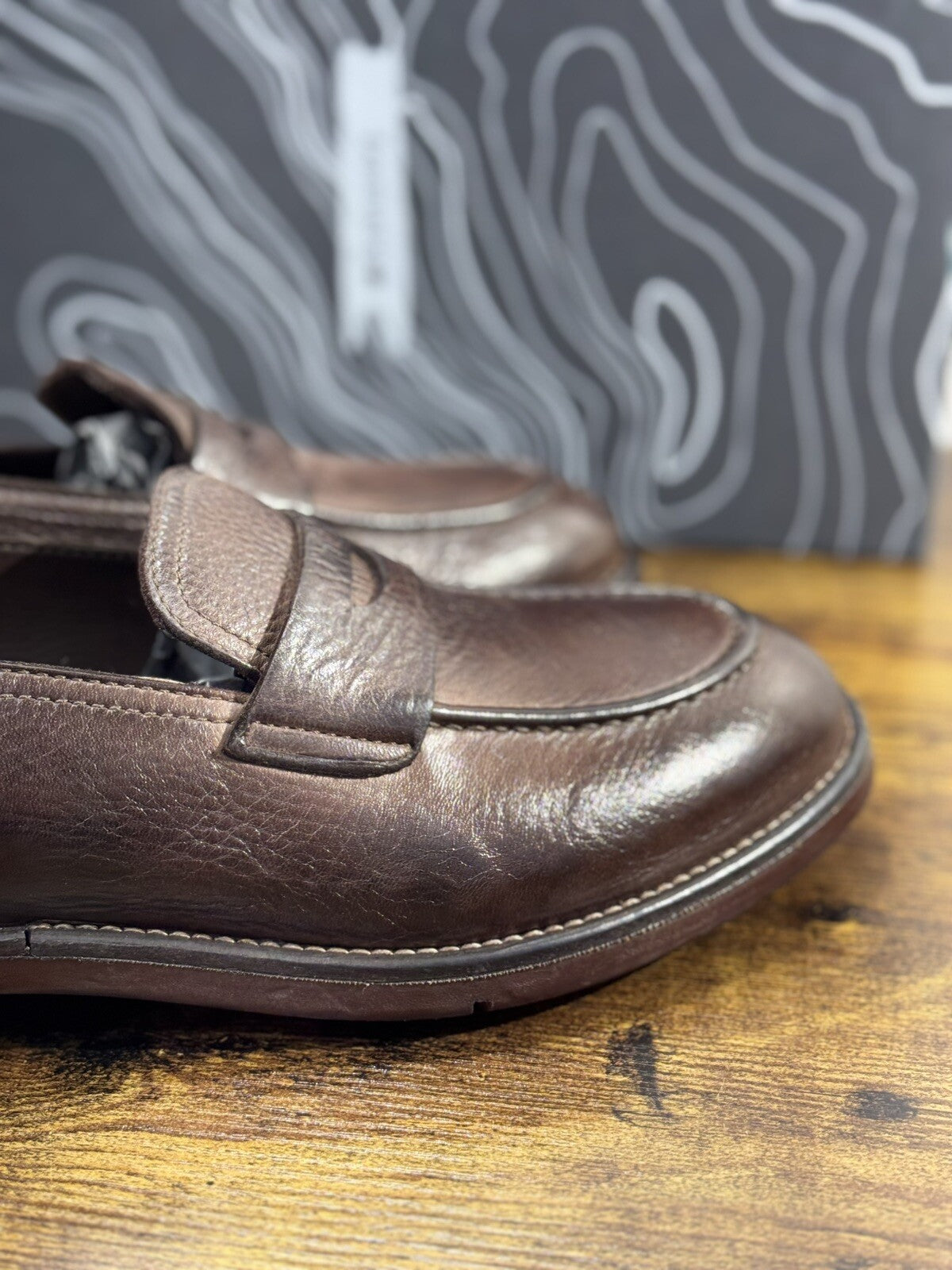 Lemargo Mocassino Uomo Pelle Ebano handmade Luxury Shoes 40