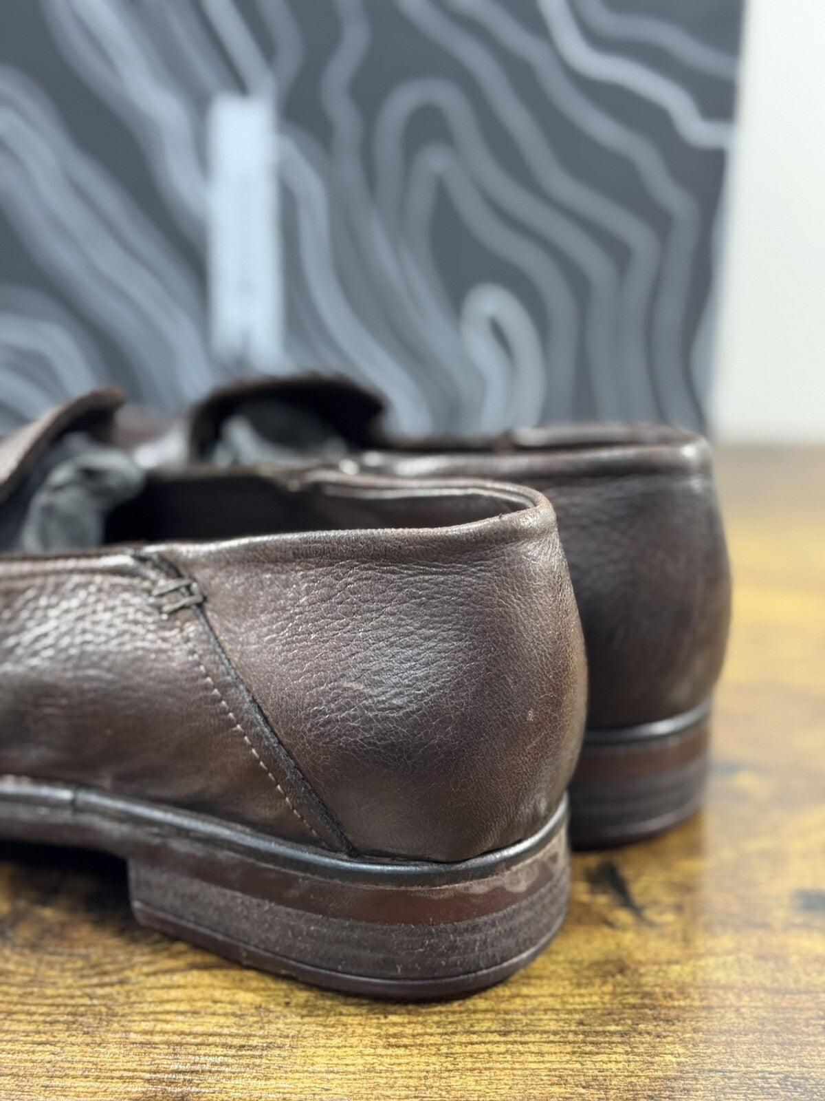 Lemargo Mocassino Uomo Pelle Ebano handmade Luxury Shoes 40