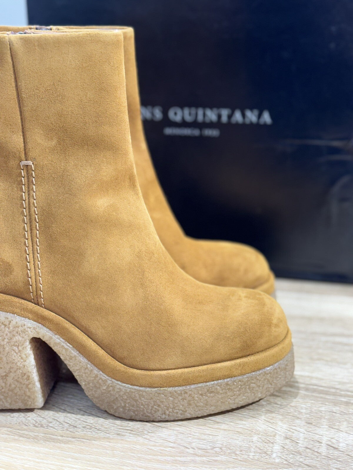 Pons Quintana Stivaletto Donna Esther Suede Cuoio Con Tacco Luxury Boot 40