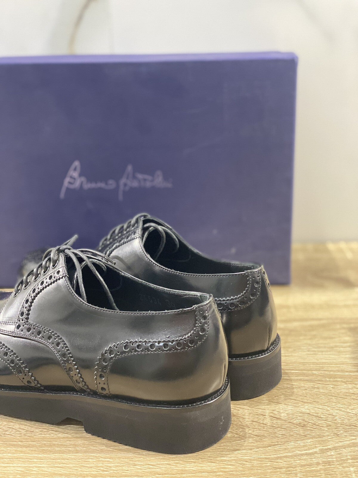 Bruno Antolini stringata uomo pelle Nera Fondo Gomma Extra Light luxury 39