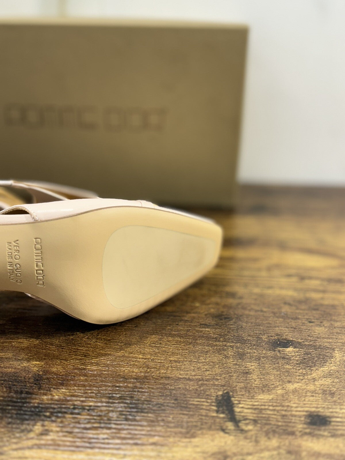 Pomme D’or Sling Back Donna Pelle Cipria Bianco Luxury Handmade Woman 37