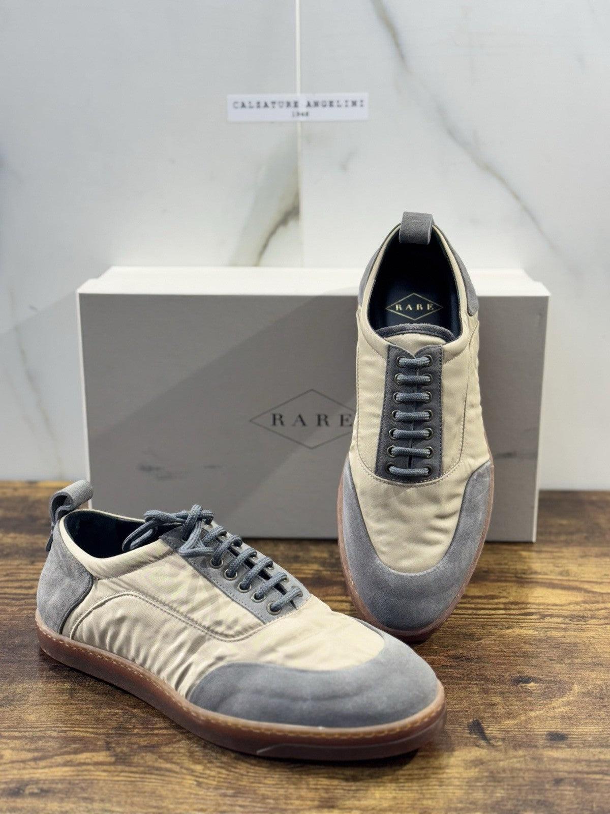 Rare Sneaker Uomo Suede Blu Fondo Ultra Flexible Top Quality 41