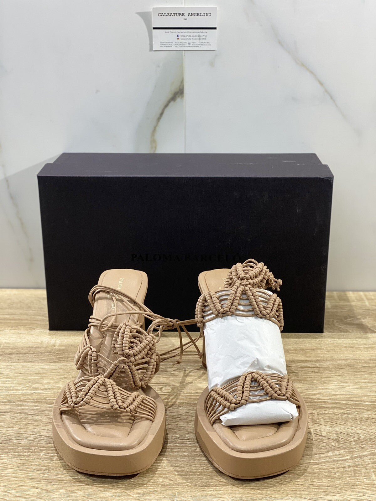 Paloma Barcelo’ sandalo donna Franzi in pelle nocciola zeppa 40