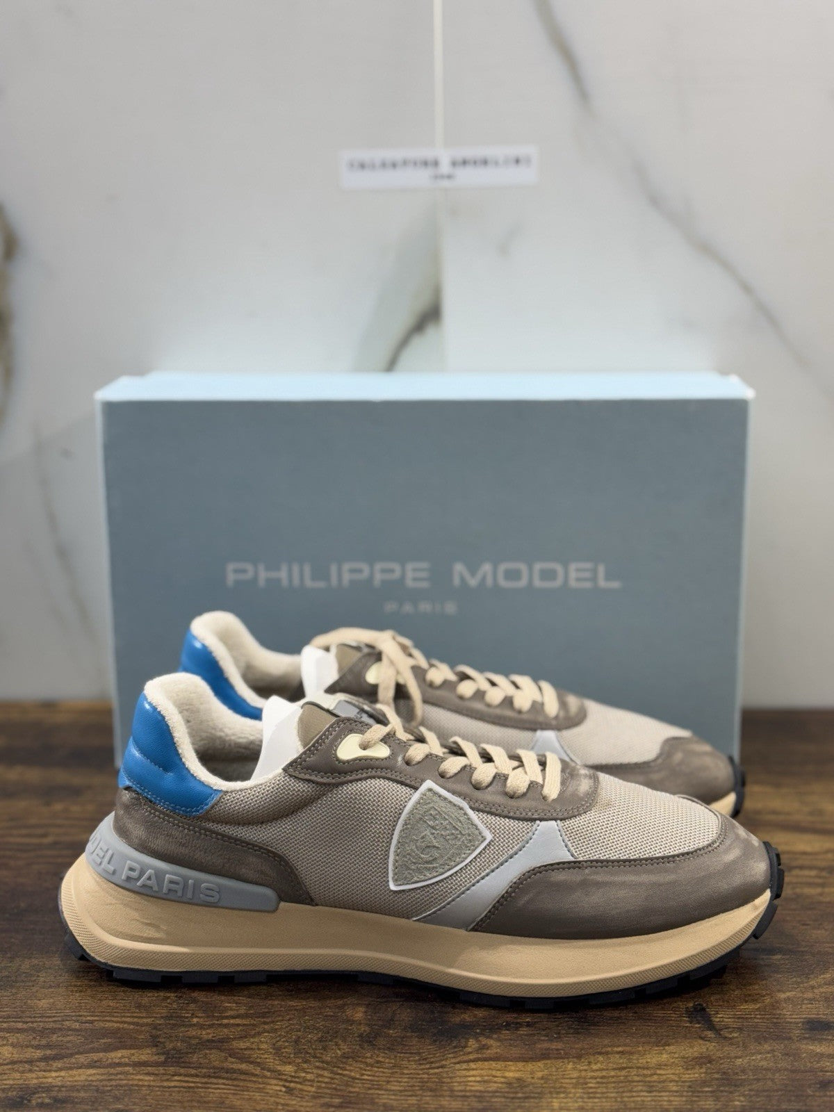 Philippe Model Antibes Sneaker Pelle Taupe Casual Uomo 44
