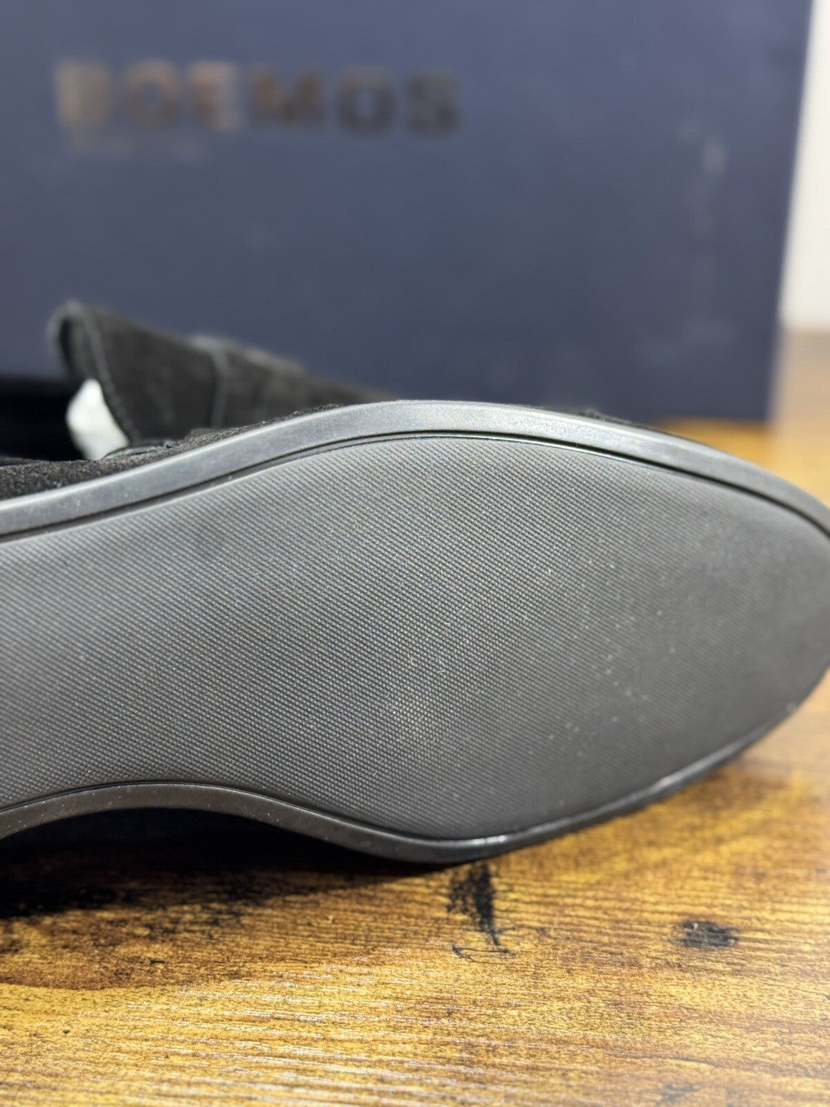 Boemos Mocassino Uomo Fondo Gomma Extra Light Suede Nero Made In Italy 44